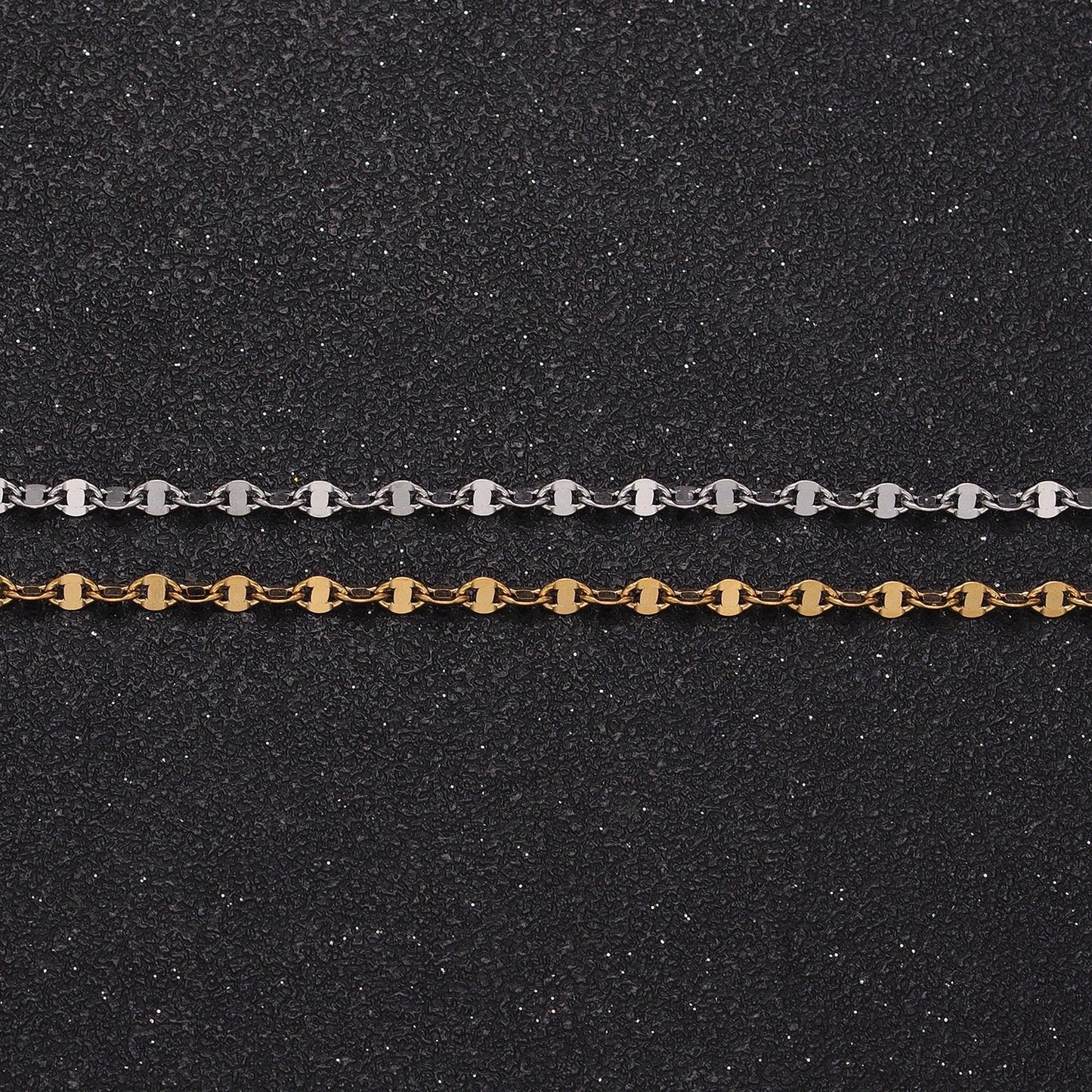 Dainty Mariner Link Chain Stainless Steel 2.5mm Anchor Unfinished Chain by Yard Lead Nickel Free Tarnish Free | ROLL-1352 ROLL-1353