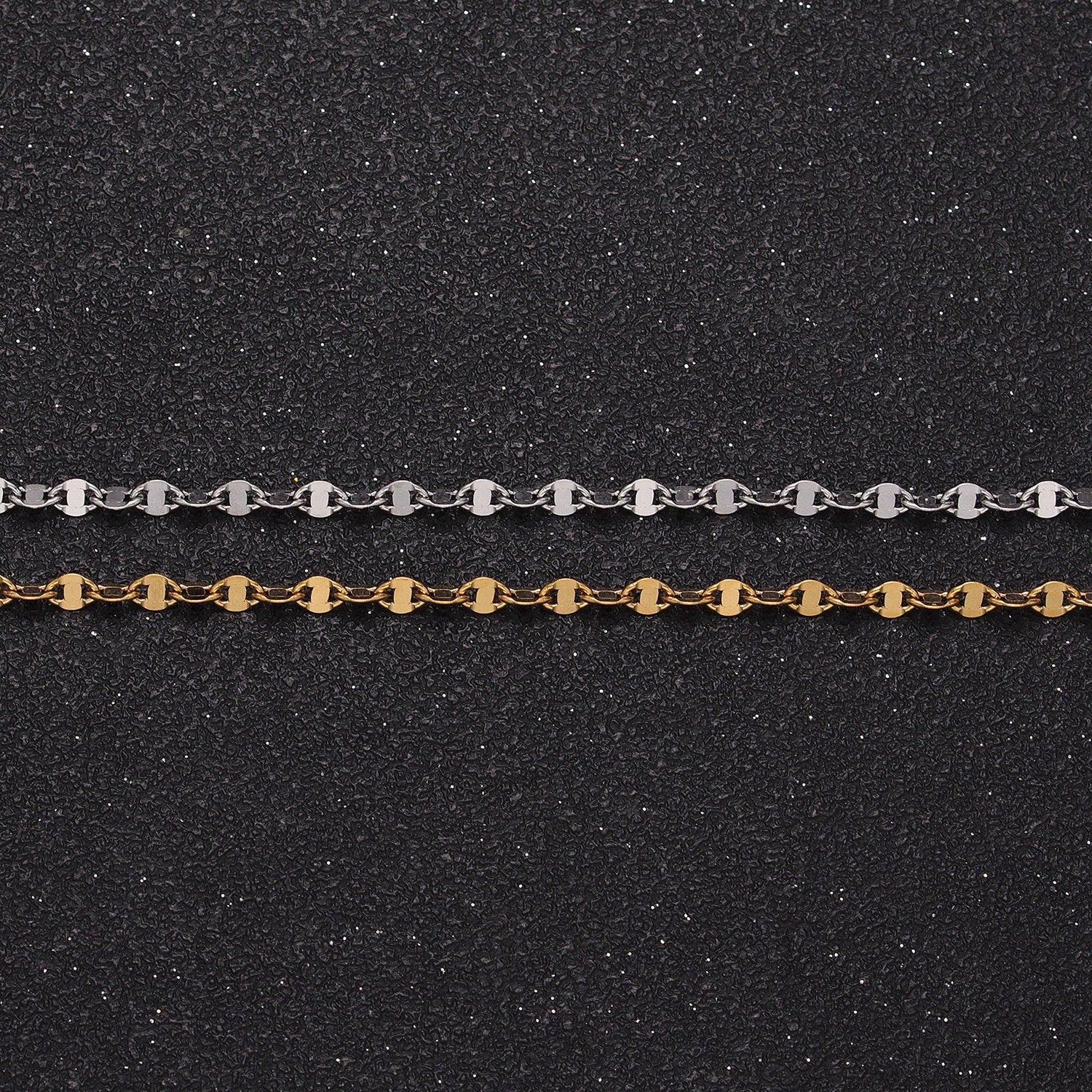 Dainty Mariner Link Chain Stainless Steel 2.5mm Anchor Unfinished Chain by Yard Lead Nickel Free Tarnish Free | ROLL-1352 ROLL-1353