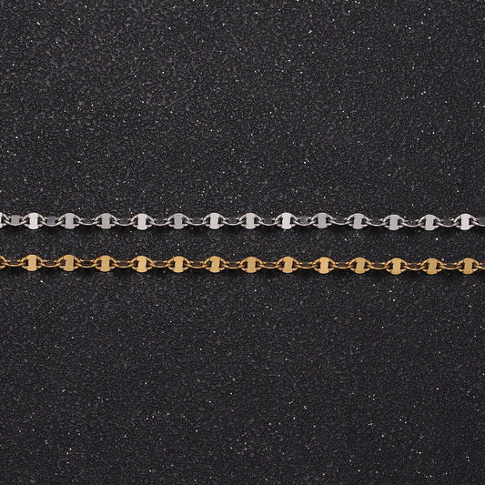 Dainty Mariner Link Chain Stainless Steel 2.5mm Anchor Unfinished Chain by Yard Lead Nickel Free Tarnish Free | ROLL-1352 ROLL-1353