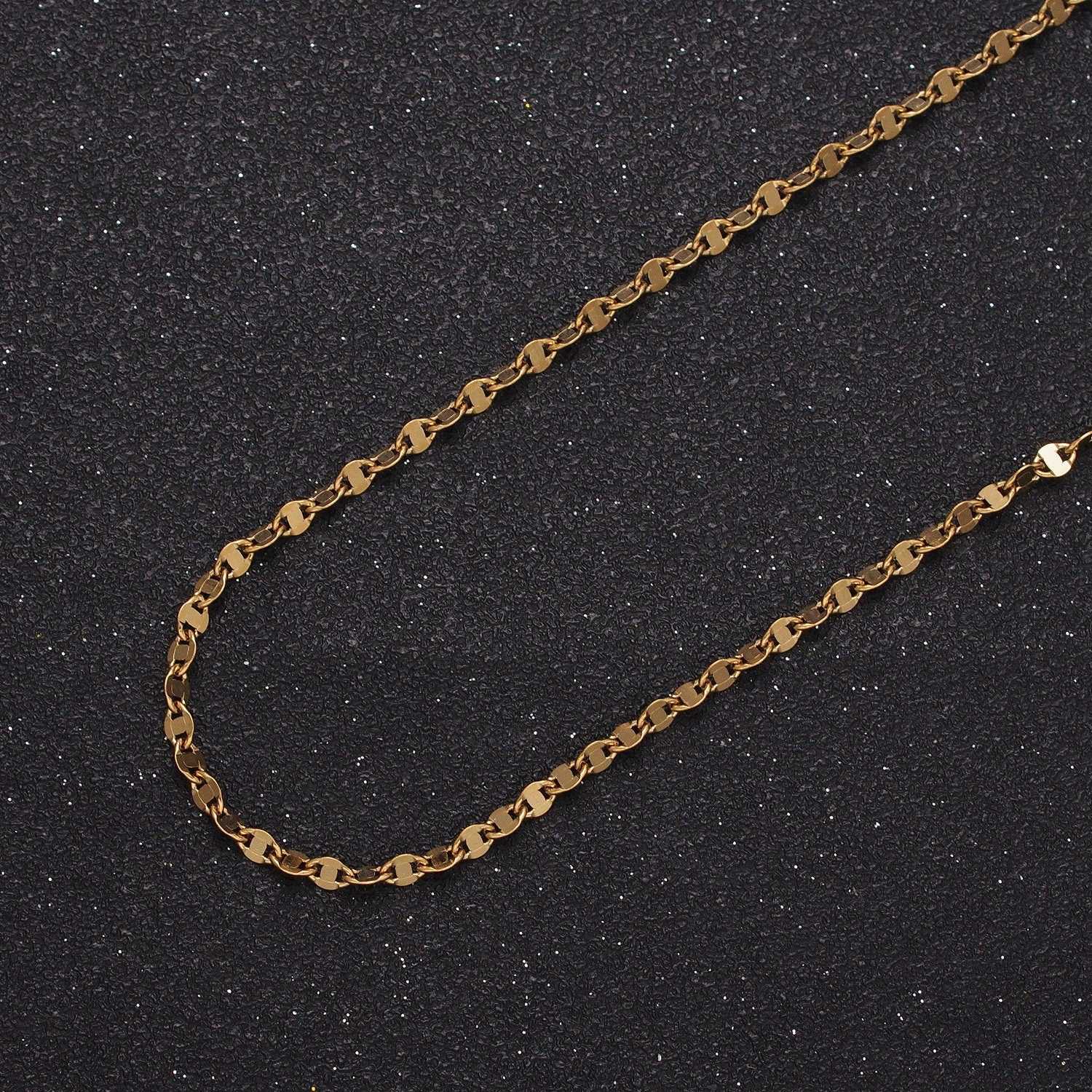 Dainty Mariner Link Chain Stainless Steel 2.5mm Anchor Unfinished Chain by Yard Lead Nickel Free Tarnish Free | ROLL-1352 ROLL-1353