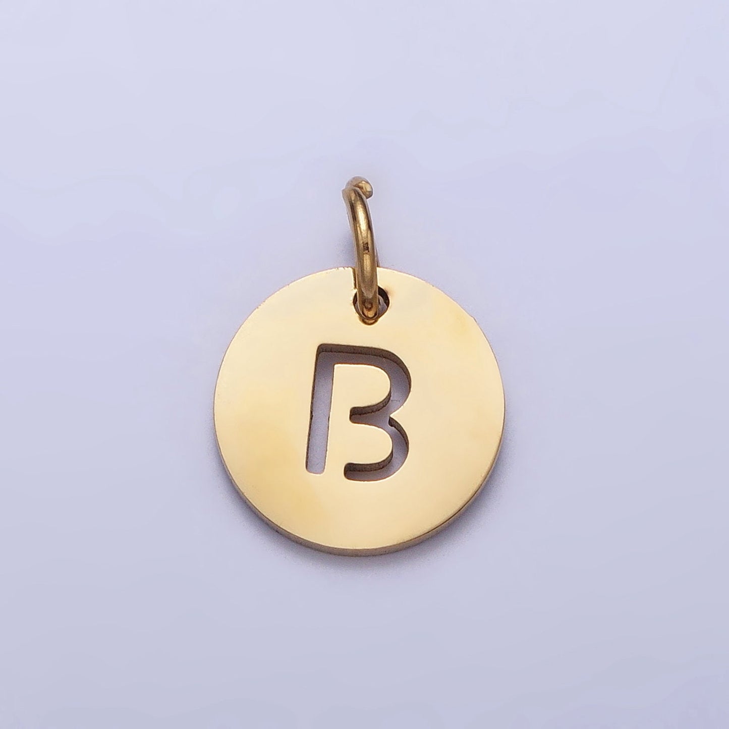Small Stainless Steel Round Initial Alphabet Personalized Mini Add-On Charm in Gold Tarnish Free Lead Nickel Free Jewelry | A403-A415