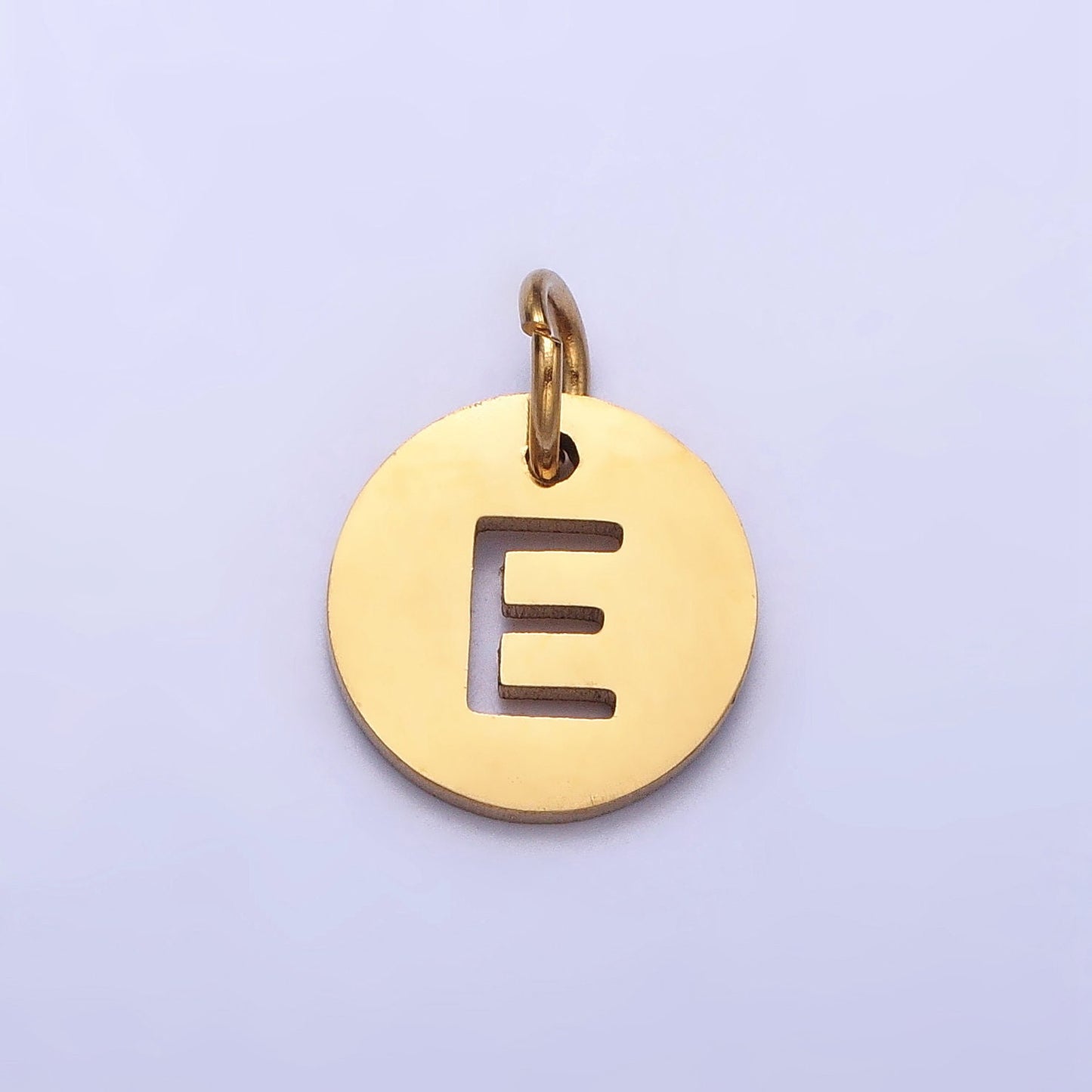 Small Stainless Steel Round Initial Alphabet Personalized Mini Add-On Charm in Gold Tarnish Free Lead Nickel Free Jewelry | A403-A415