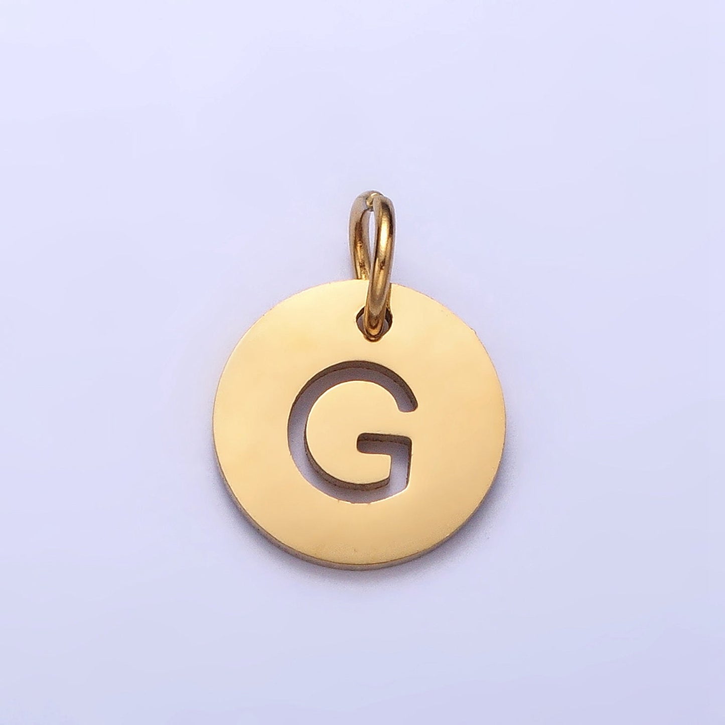 Small Stainless Steel Round Initial Alphabet Personalized Mini Add-On Charm in Gold Tarnish Free Lead Nickel Free Jewelry | A403-A415