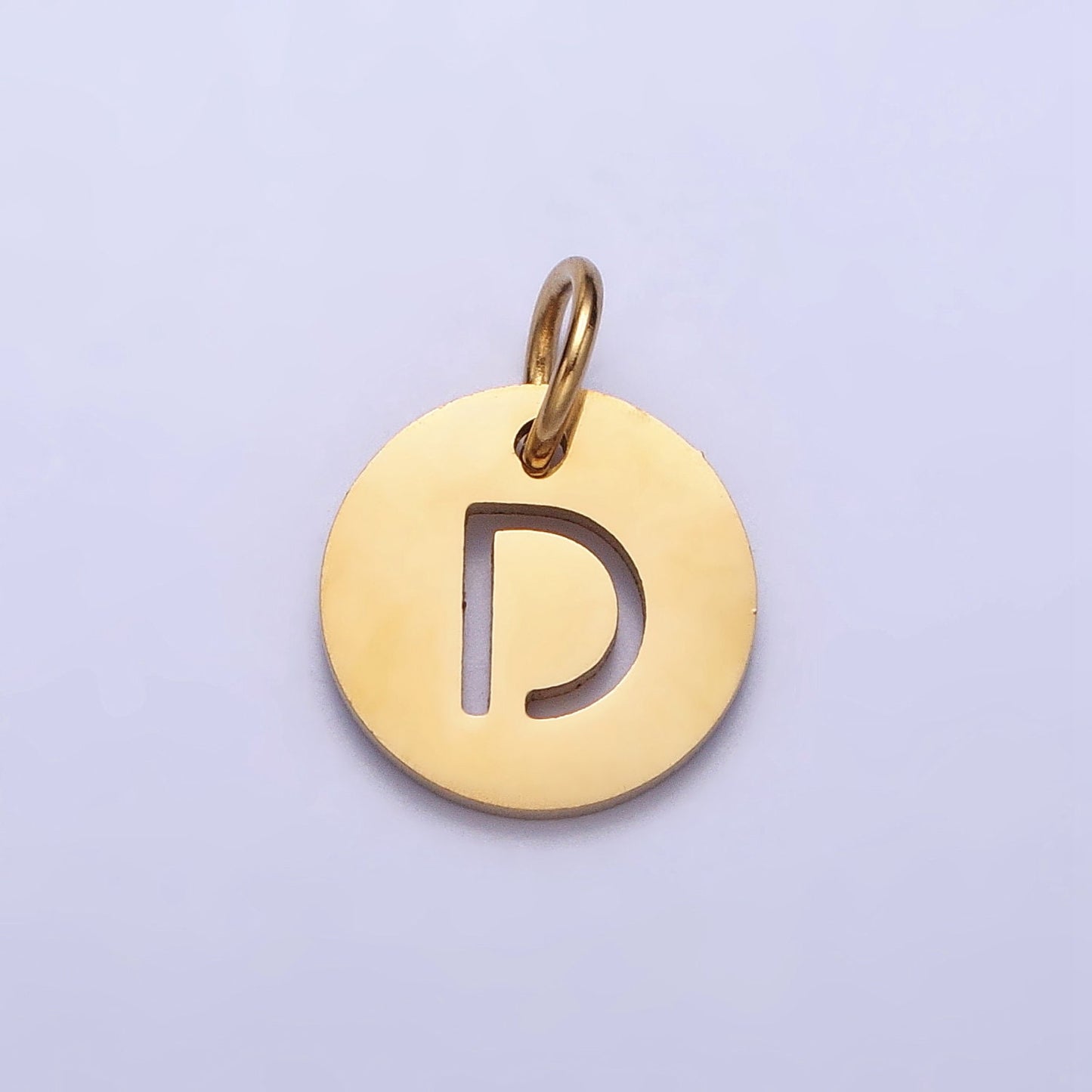 Small Stainless Steel Round Initial Alphabet Personalized Mini Add-On Charm in Gold Tarnish Free Lead Nickel Free Jewelry | A403-A415