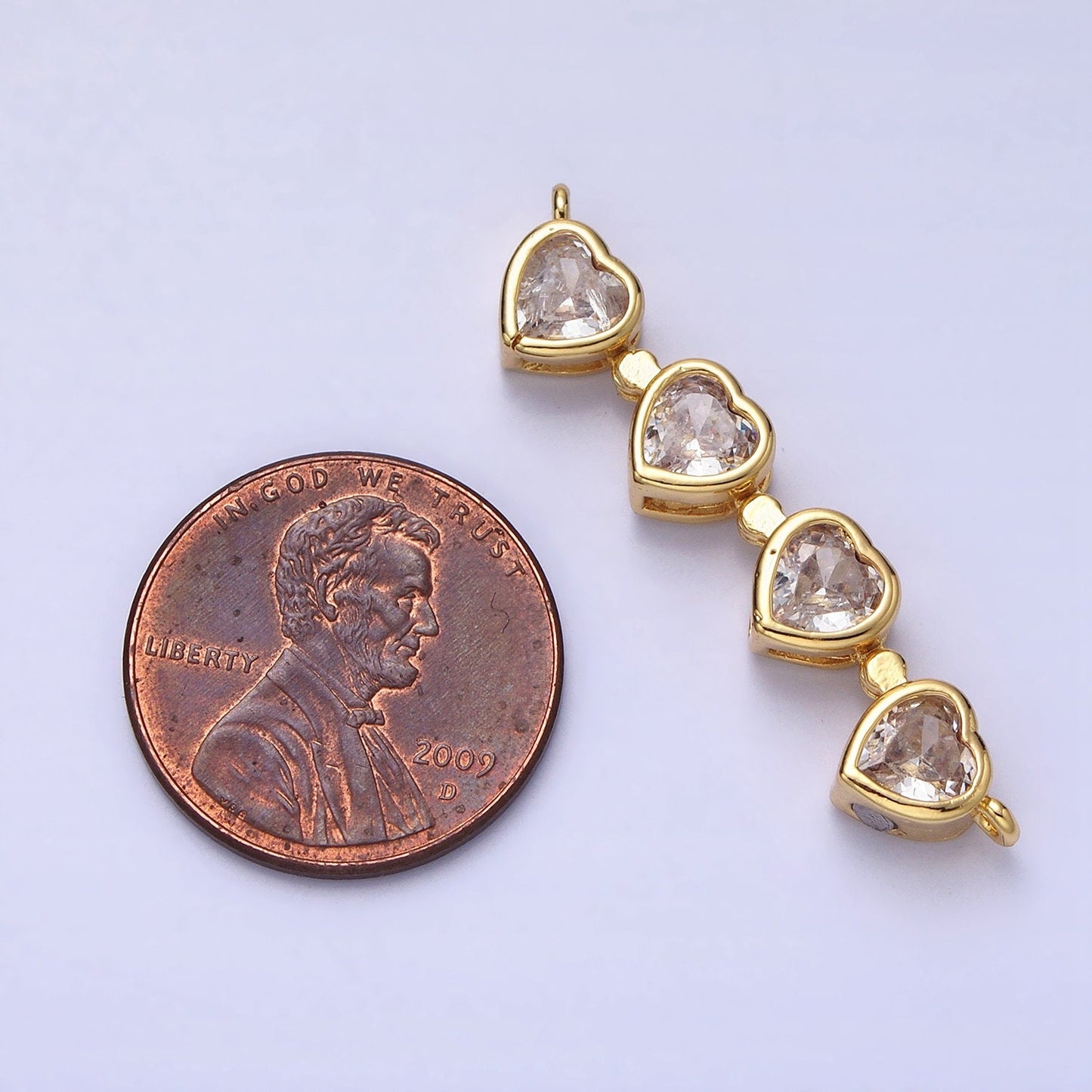 Bendable Gold Plated Heart Long Bar Connector, CZ Micro Pave Silver Heart Love Link Connector Necklace Jewelry Making Y-822