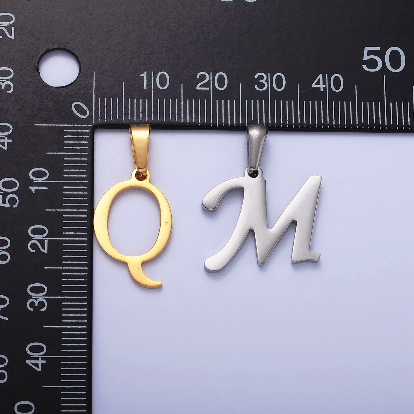 Stainless Steel Custom Script Initial Necklace Charm Alphabet pendant DIY Letter Name Personalized jewelry making Supply A326-A338