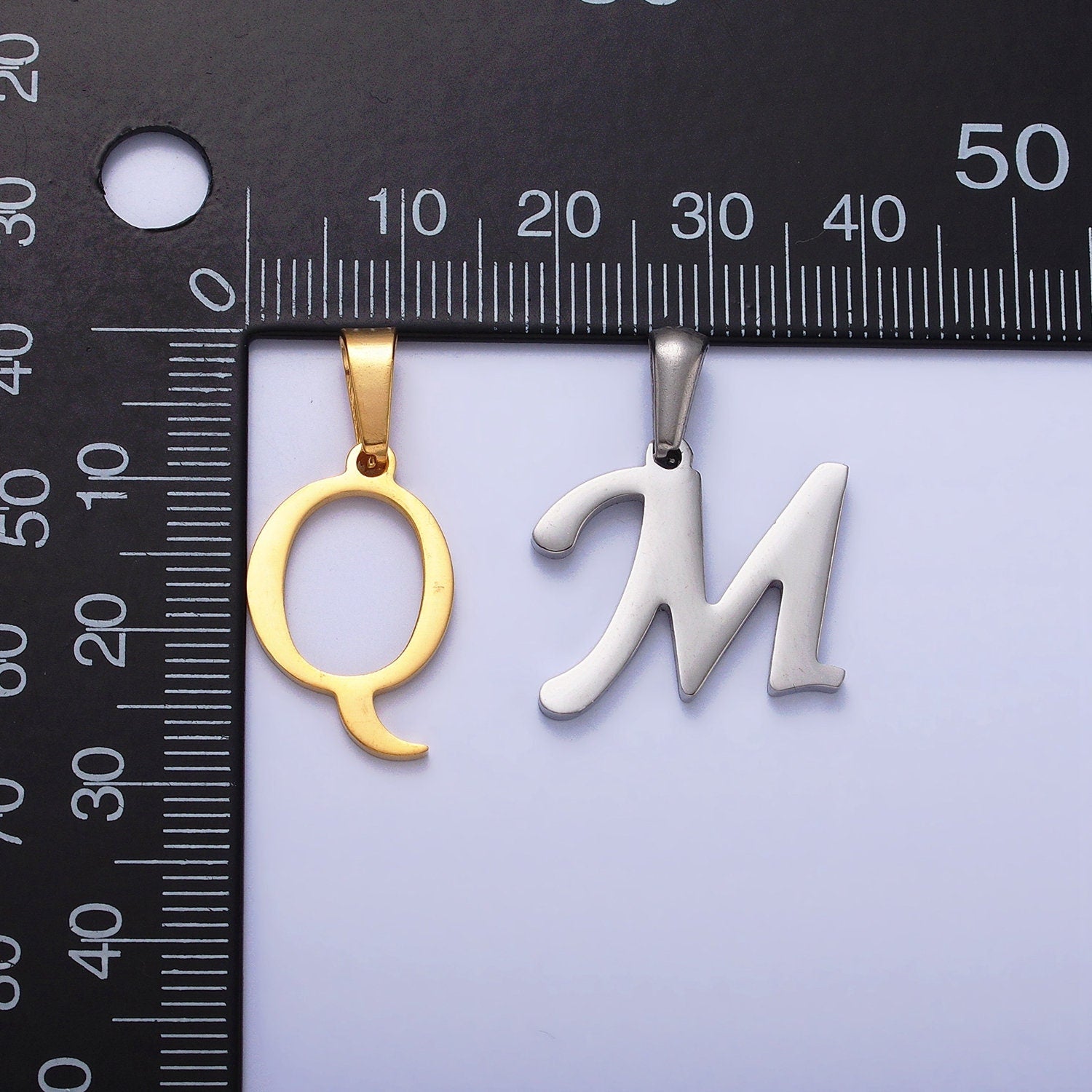 Stainless Steel Custom Script Initial Necklace Charm Alphabet pendant DIY Letter Name Personalized jewelry making Supply A326-A338