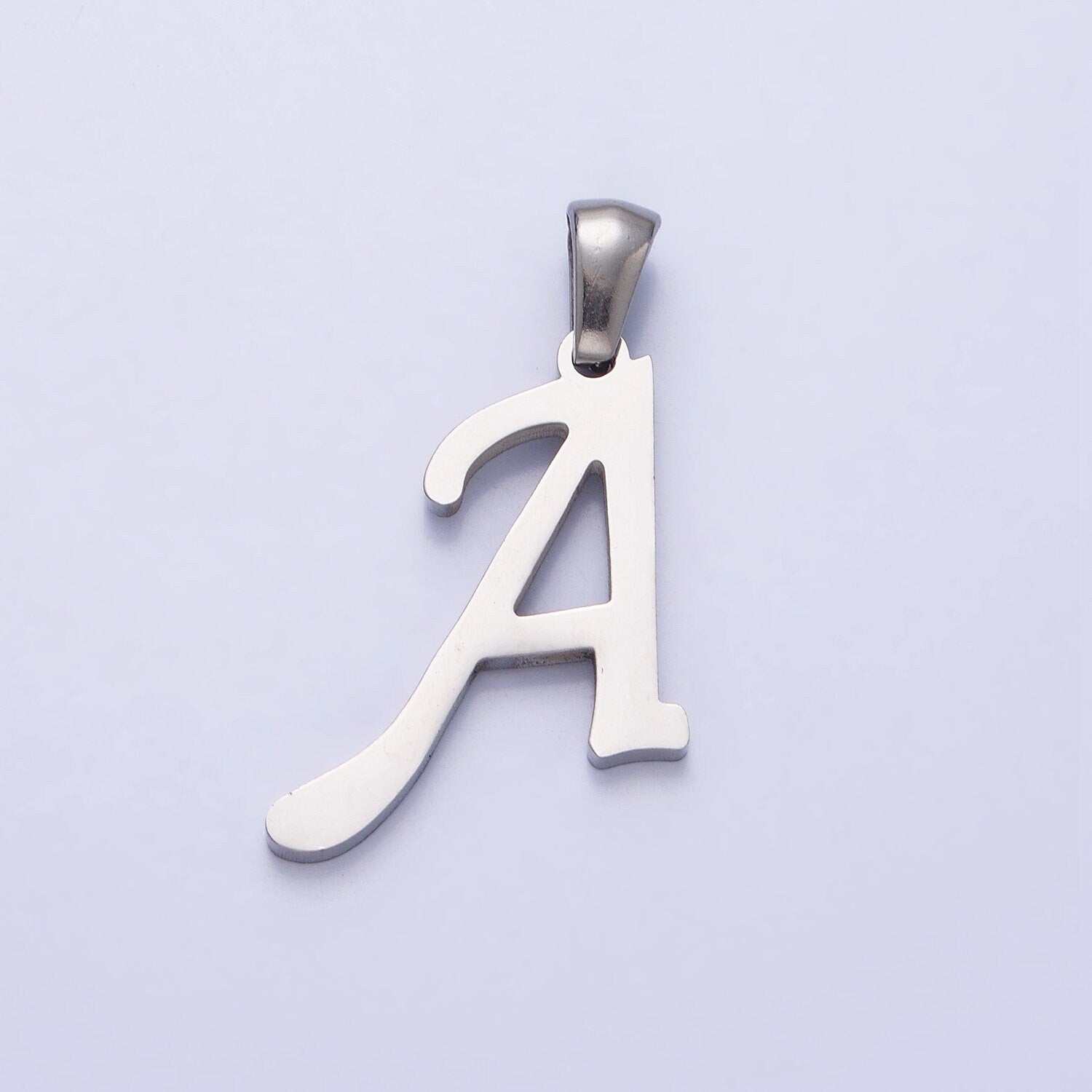 Stainless Steel Custom Script Initial Necklace Charm Alphabet pendant DIY Letter Name Personalized jewelry making Supply A326-A338