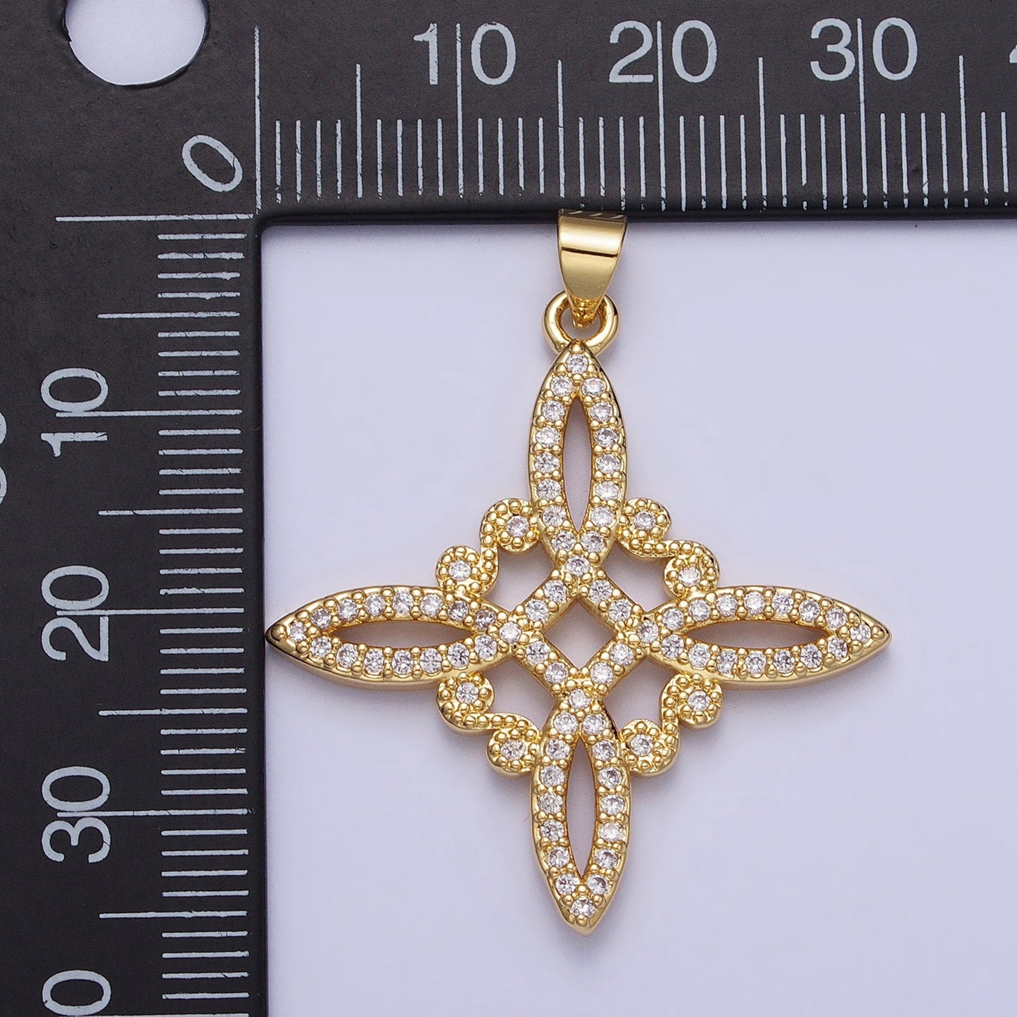 14K Gold Filled Celtic Irish Scottish Open Knot Design Cross Pendant Charm Eternity Love Strength Statement Necklace AA145
