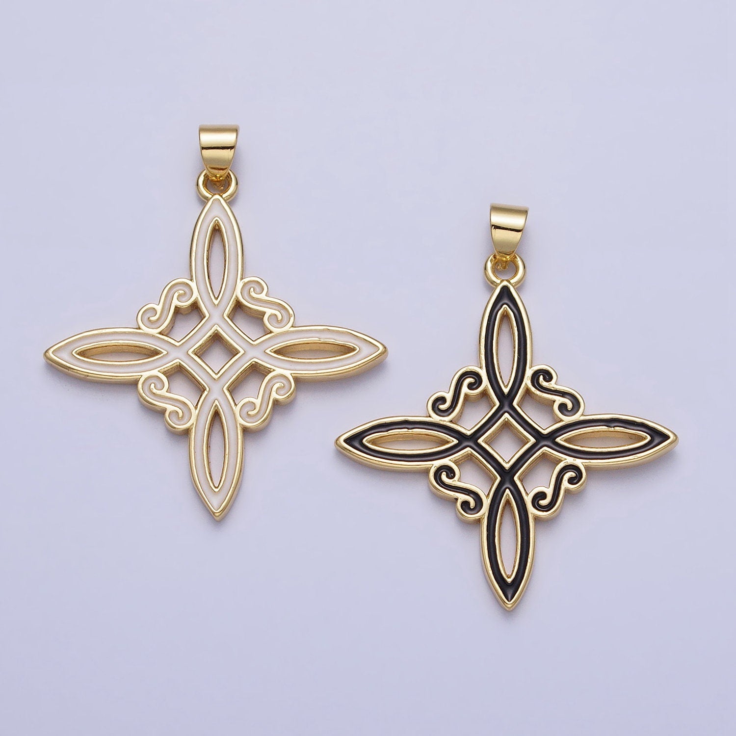 Gold Enamel Celtic knot pendant charms Cross Irish charm for Necklace component AA149 AA150