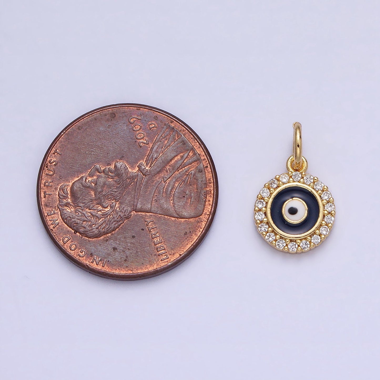 Mini Black Evil Eye Charm, Gold Plated Charm Eye of Ra Amulet Jewelry Pendants Cubic Zirconia AC356
