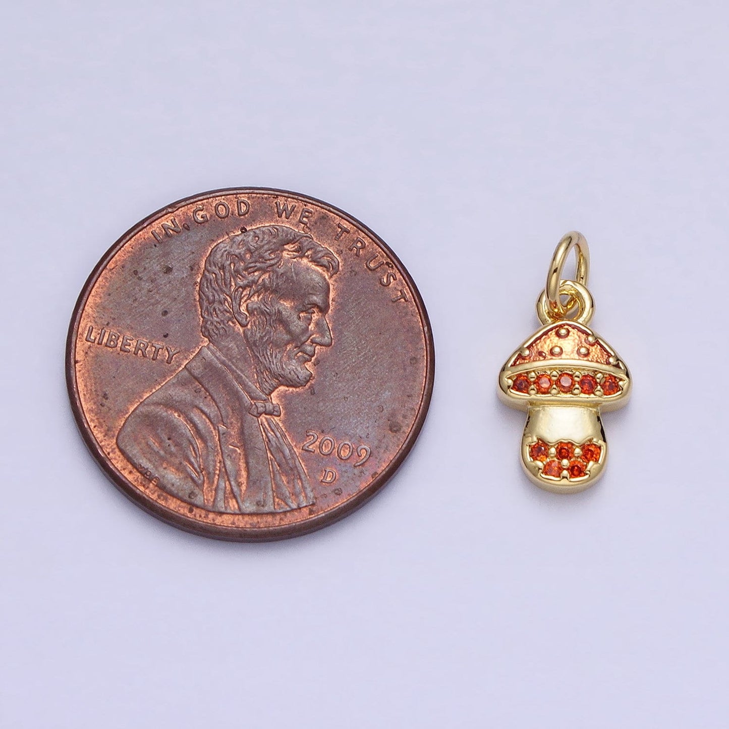 Dainty Gold Plated Magic Mushroom Charm Orange Mushroom Pendant Novelty Charm Fungi Jewelry Gift Funky for Bracelet Necklace Earring AC359