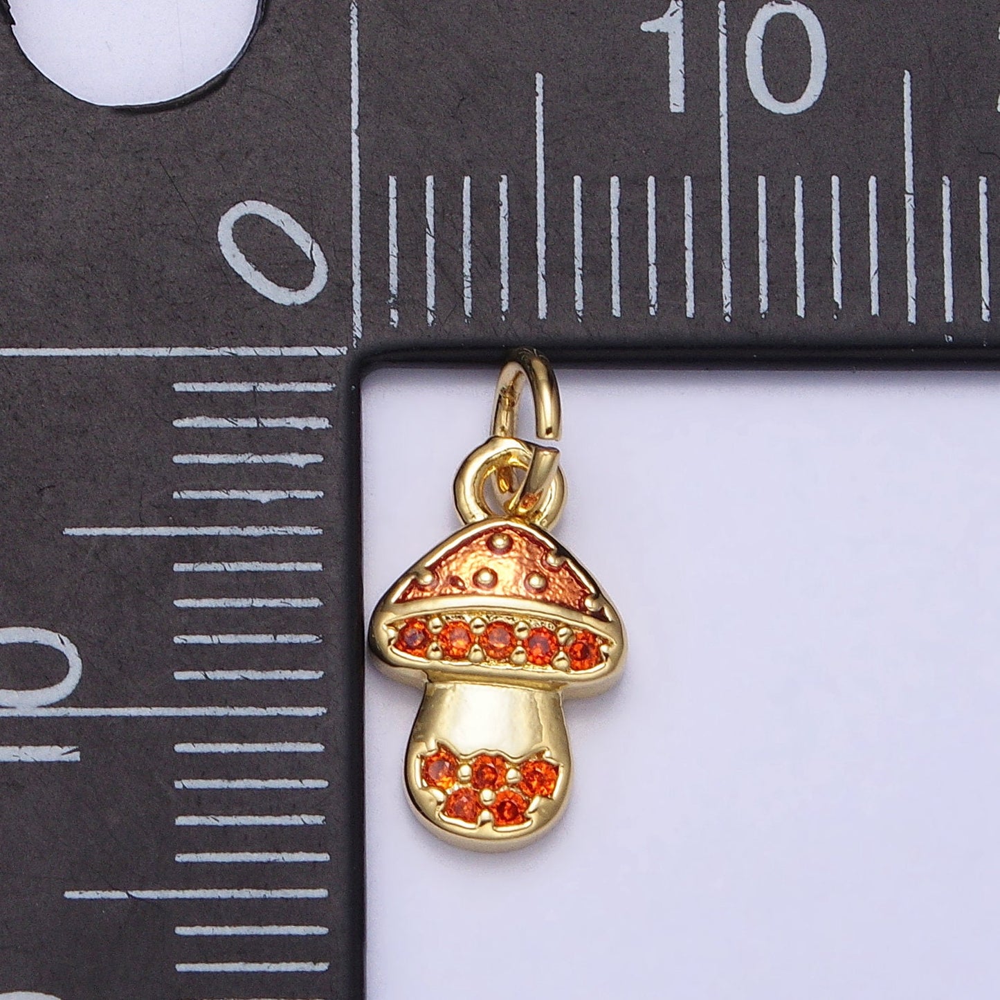 Dainty Gold Plated Magic Mushroom Charm Orange Mushroom Pendant Novelty Charm Fungi Jewelry Gift Funky for Bracelet Necklace Earring AC359