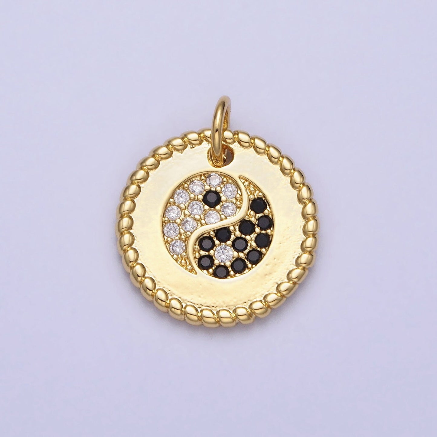 Mini Cubic Yin Yang Pendant Gold Plated CZ Buddha Charm Yoga Relationship Couple Y2K Jewelry AC379
