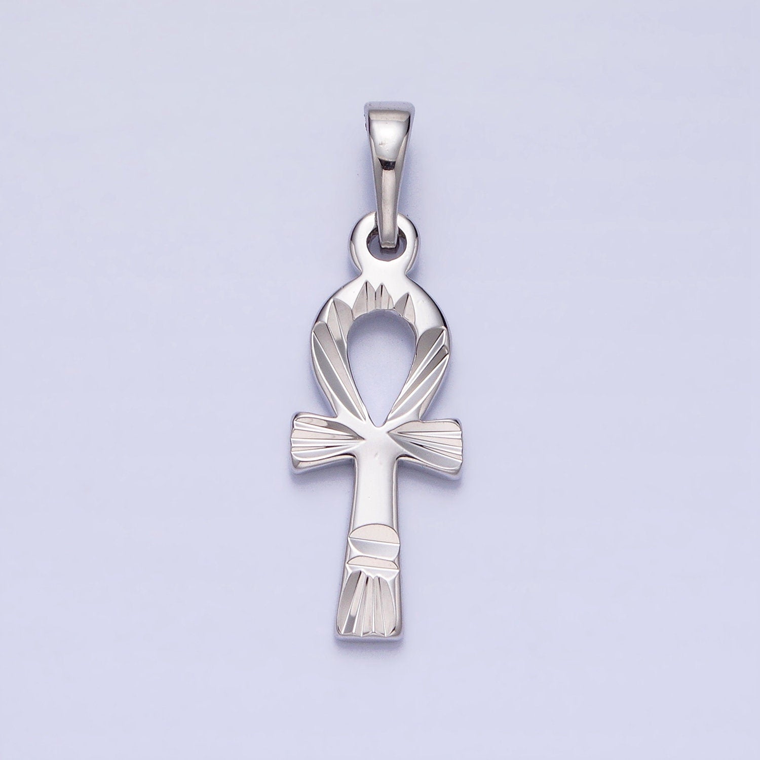 Dainty Silver Ankh Cross Pendant Egyptian Ankh Cross Charm AA238