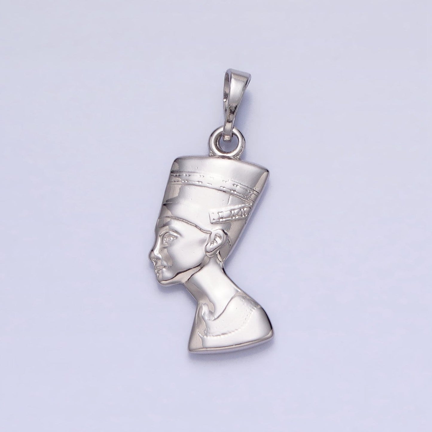 Double Sided Dainty Silver Queen Nefertiti Charm Egyptian Jewelry Inspired Pendant AA242