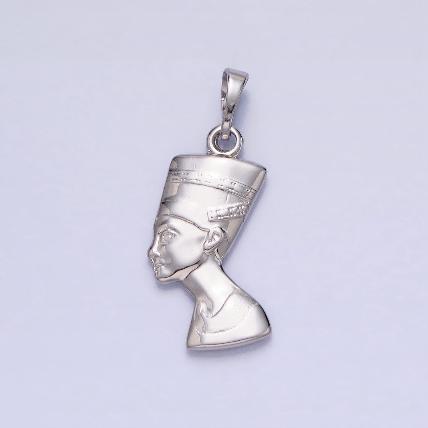 Double Sided Dainty Silver Queen Nefertiti Charm Egyptian Jewelry Inspired Pendant AA242
