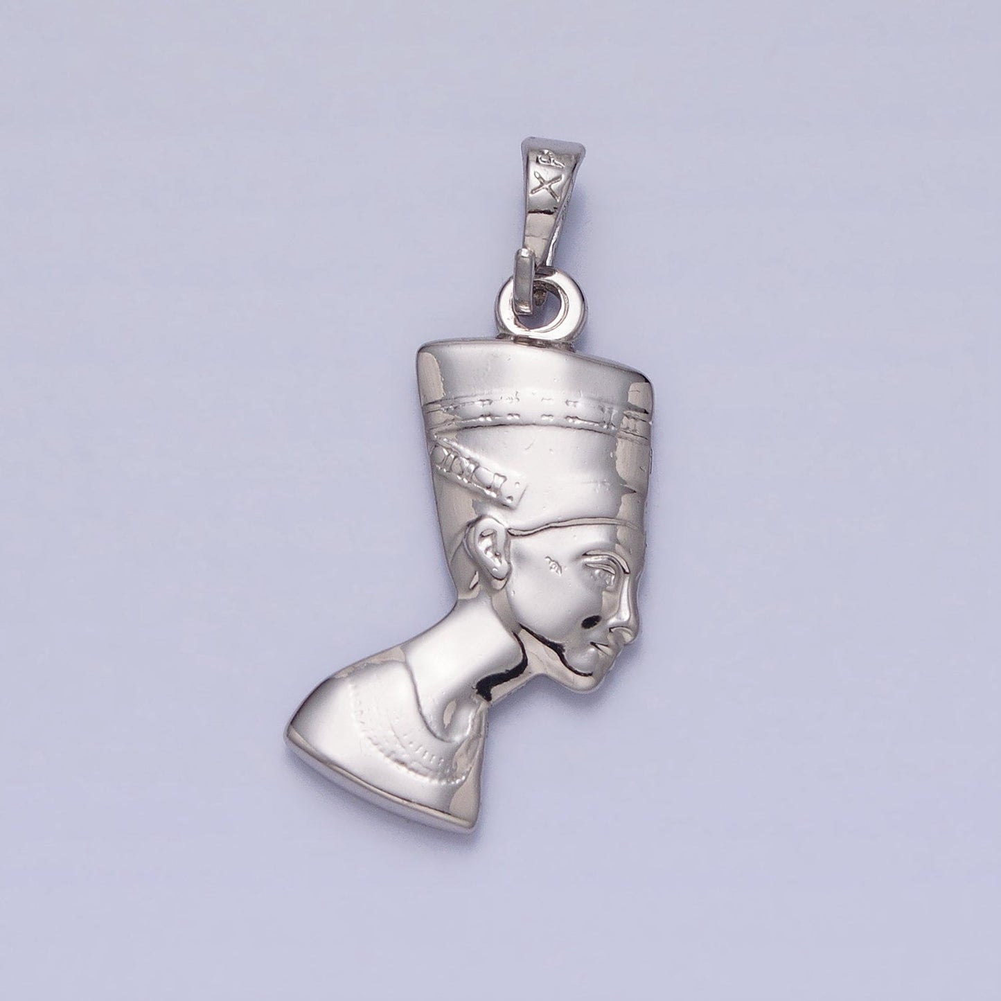 Double Sided Dainty Silver Queen Nefertiti Charm Egyptian Jewelry Inspired Pendant AA242