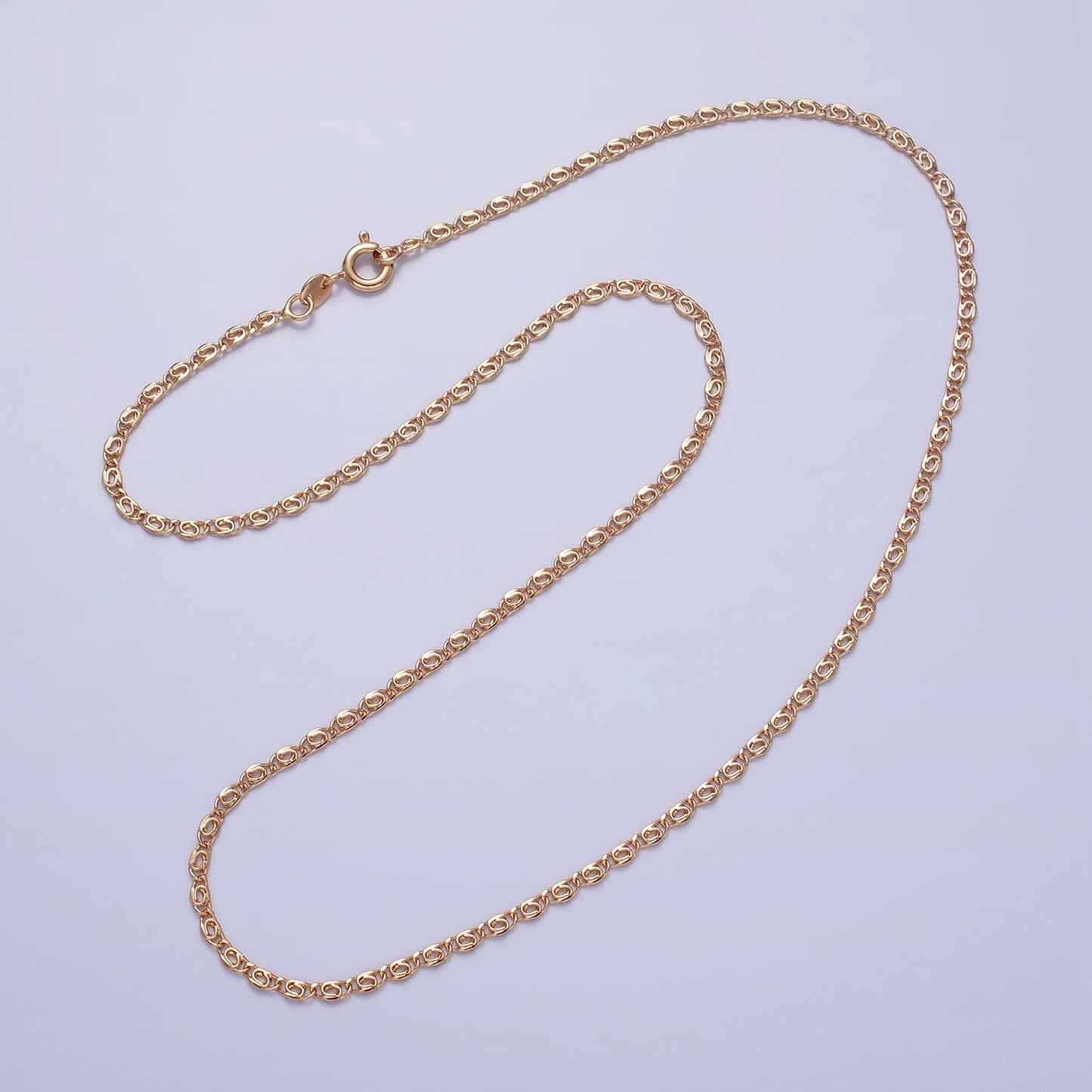 Dainty Scroll Chain Necklace 17.75 inch, 19.6 inch Long Ready to Wear Necklace in 18k Gold Filled WA1680