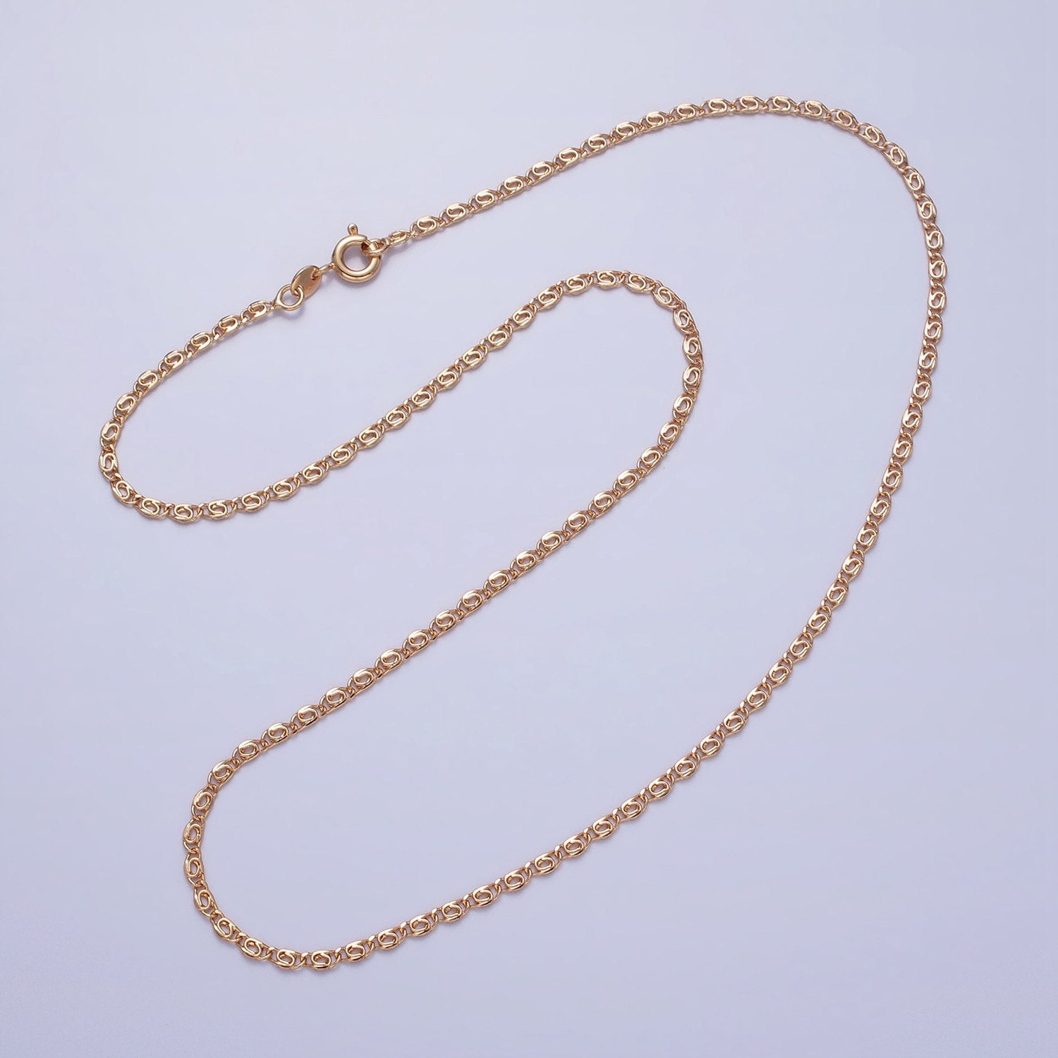 Dainty Scroll Chain Necklace 17.75 inch, 19.6 inch Long Ready to Wear Necklace in 18k Gold Filled WA1680