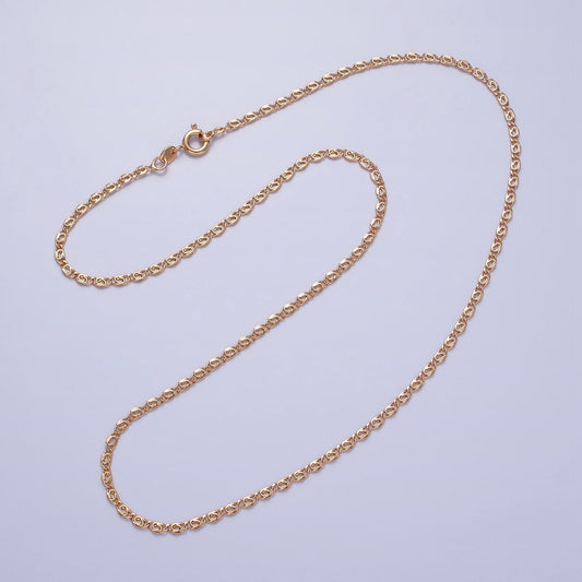 Dainty Scroll Chain Necklace 17.75 inch, 19.6 inch Long Ready to Wear Necklace in 18k Gold Filled WA1680