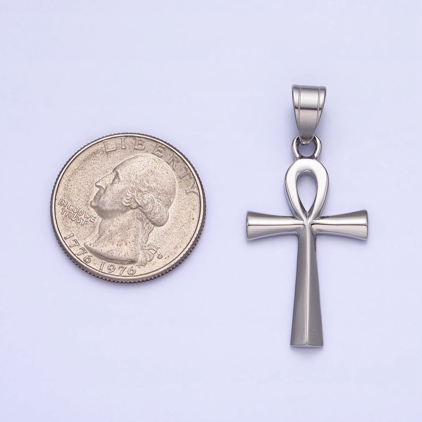 Large Ankh Stainless Steel Cross Pendant, Egyptian Charm Statement Religious Jewelry Findings J808