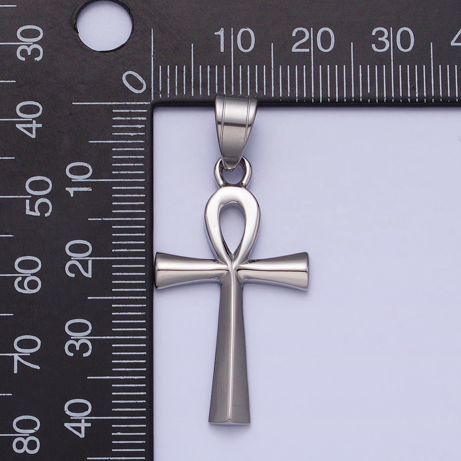 Large Ankh Stainless Steel Cross Pendant, Egyptian Charm Statement Religious Jewelry Findings J808