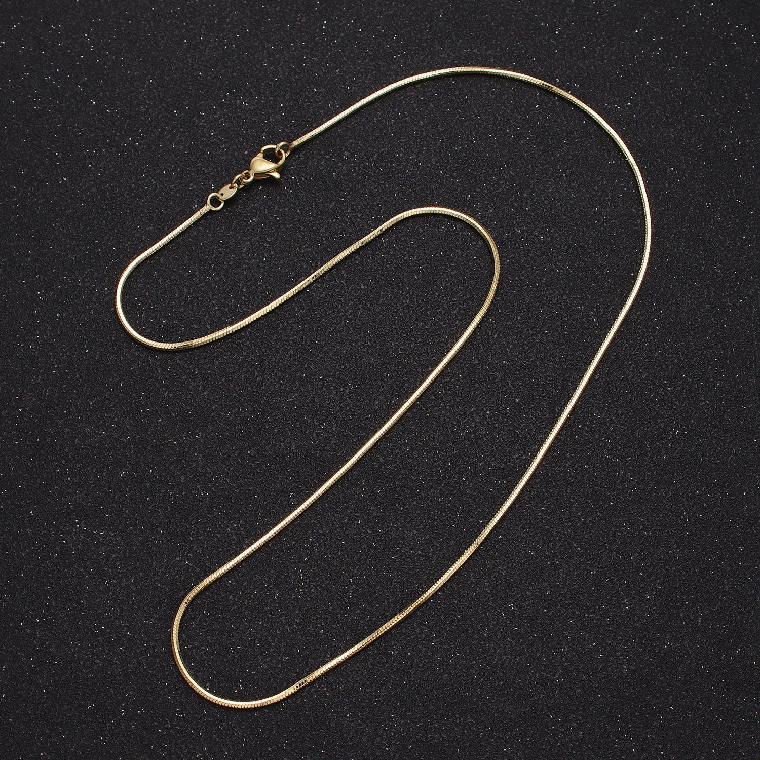 Dainty Herringbone Chain Necklace - 1.3mm 14k Gold Filled Snake Chain - 18 inches Layering Necklace Ready To Wear w/ Lobster Clasp WA1639
