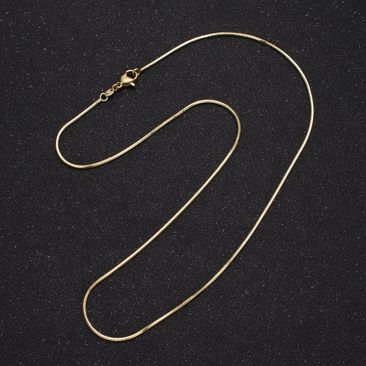 Dainty Herringbone Chain Necklace - 1.3mm 14k Gold Filled Snake Chain - 18 inches Layering Necklace Ready To Wear w/ Lobster Clasp WA1639