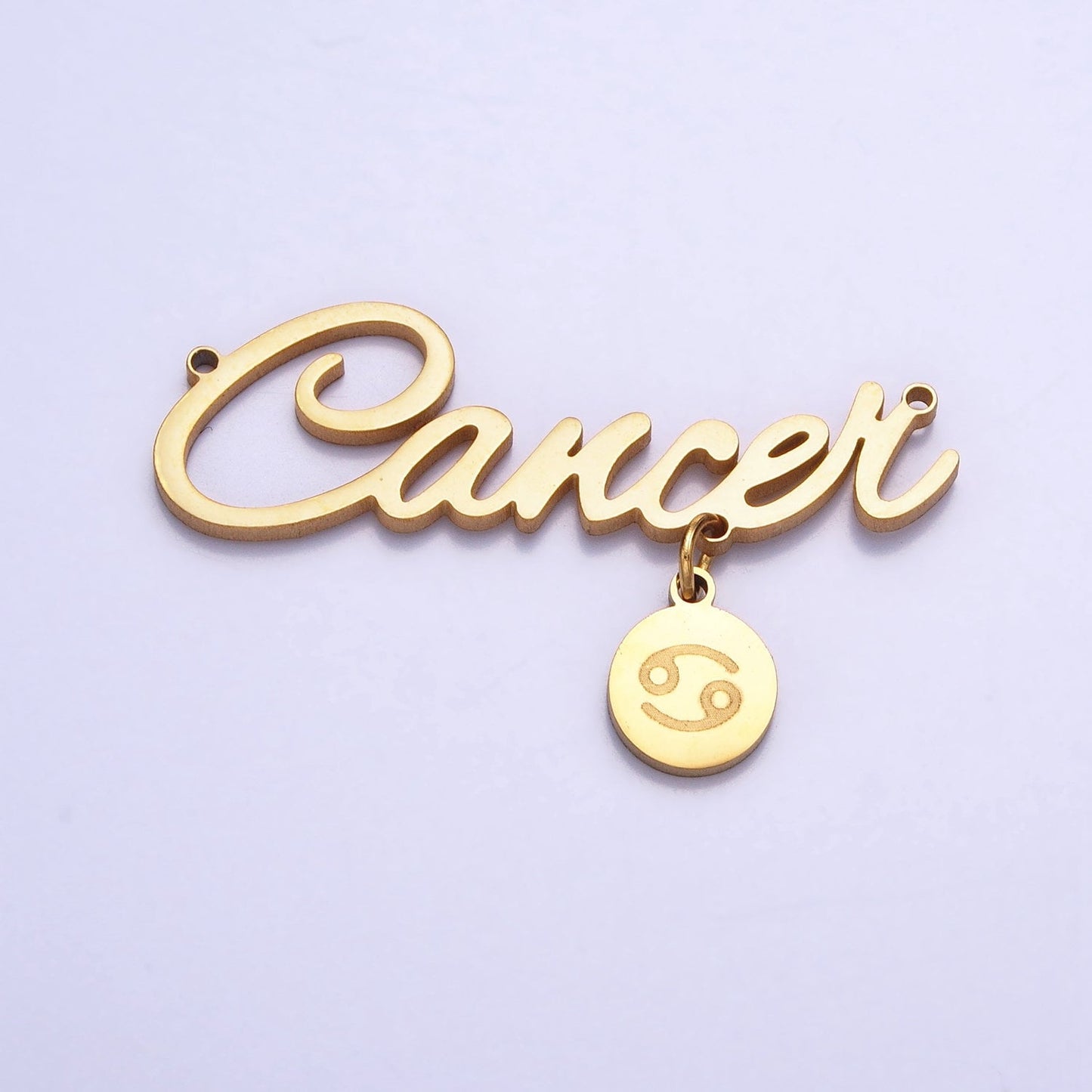 Gold Cursive Font Zodiac Charms Connector for Necklace Bracelet Link Connector Astrology Necklace Charm Personalized Jewelry Wholesale