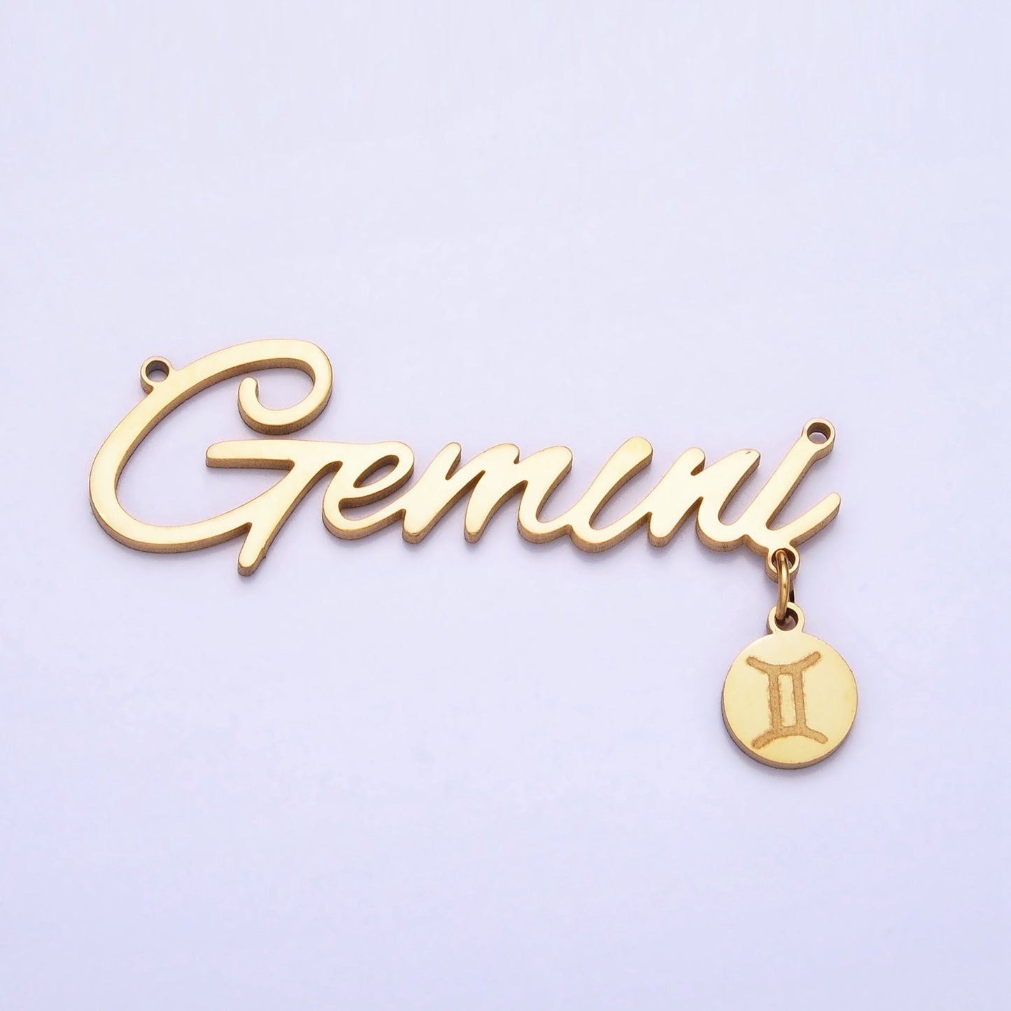 Gold Cursive Font Zodiac Charms Connector for Necklace Bracelet Link Connector Astrology Necklace Charm Personalized Jewelry Wholesale