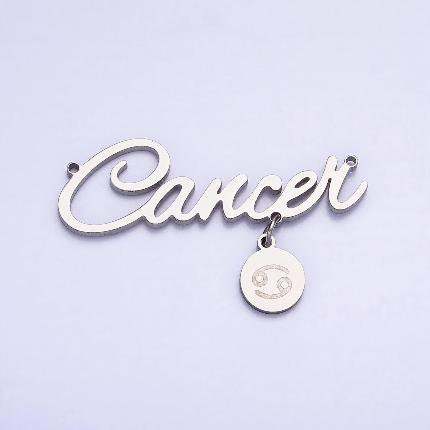 Stainless Steel Cursive Font Zodiac Charms Connector for Necklace Bracelet Astrology Necklace Charm Personalized Jewelry Wholesale