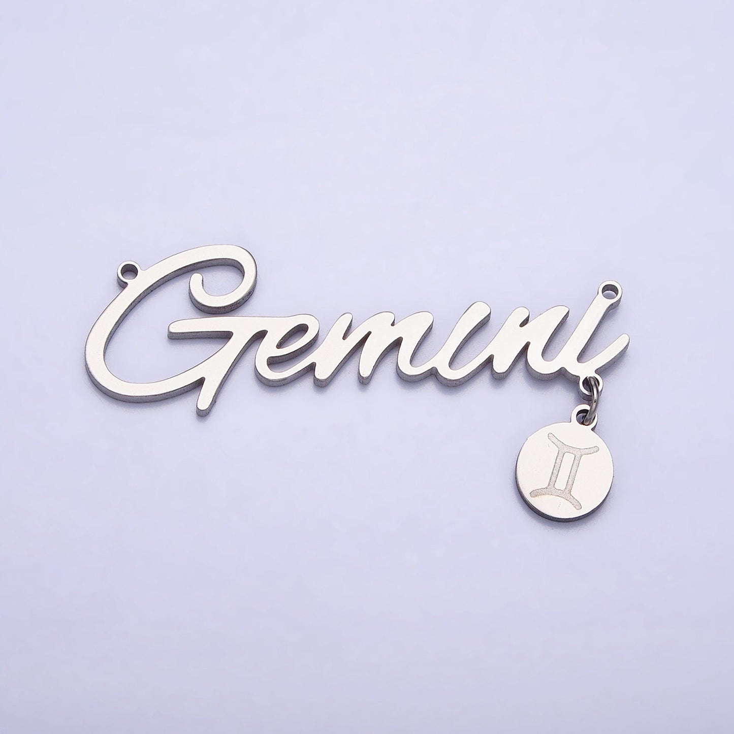 Stainless Steel Cursive Font Zodiac Charms Connector for Necklace Bracelet Astrology Necklace Charm Personalized Jewelry Wholesale