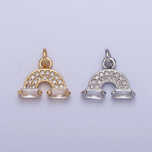 Tiny CZ Rainbow Charm Small Micro Pave Cloud Charm Celestial Jewelry Add-On Charm | AC723 AC724