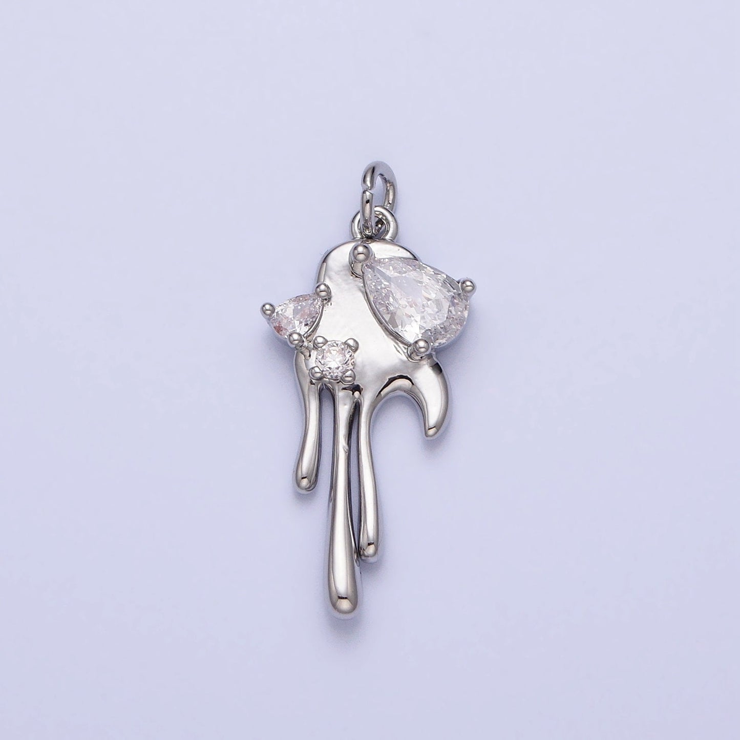 16K Gold Filled Heart Charm, Gold Melting Heart Pendant Cubic Zirconia Crystal For Earring Bracelet Necklace Jewelry | G-189~G-191