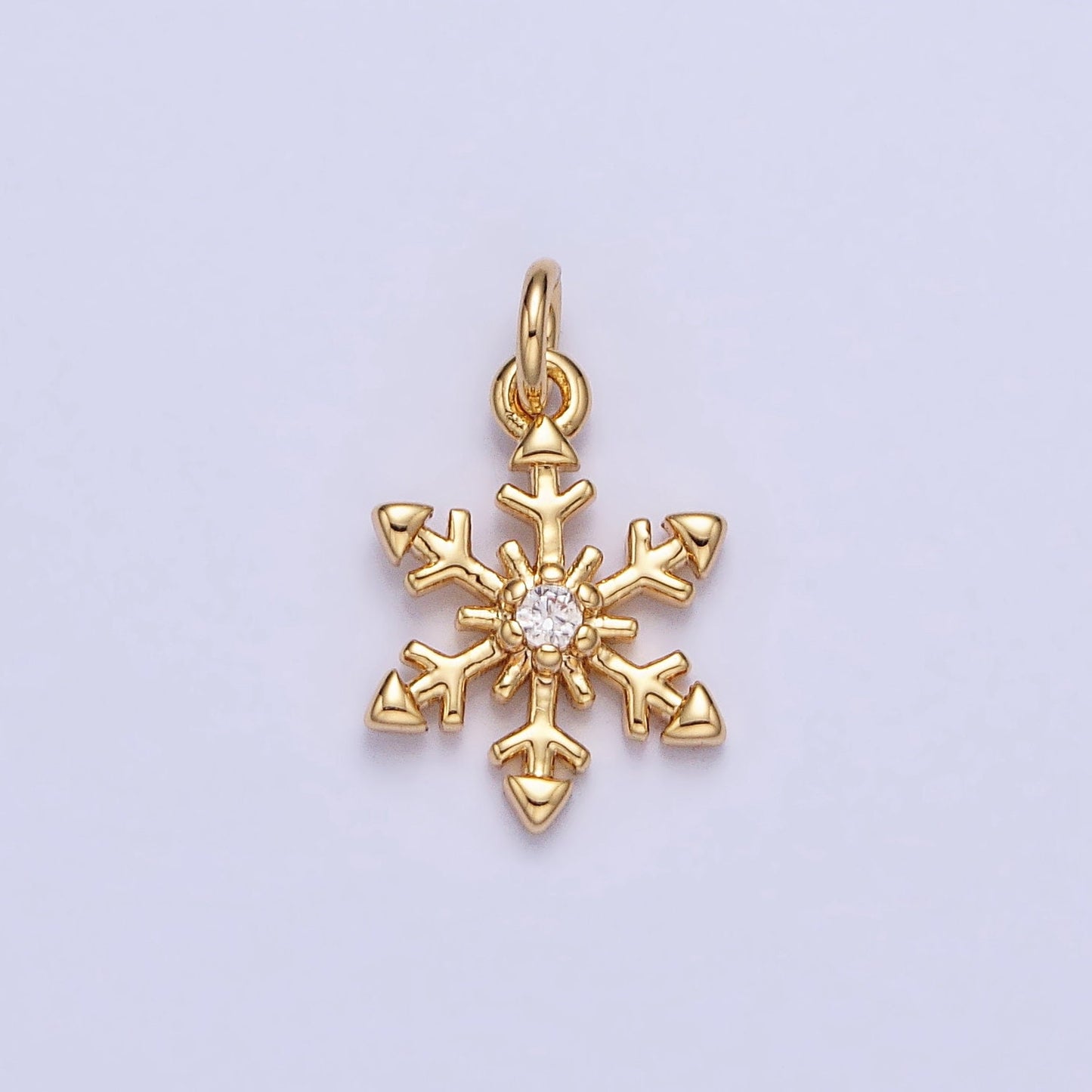 Mini Gold plated Winter Cubic Snow Flake Charm Small Silver Snow Flake Pendant AC721 AC722
