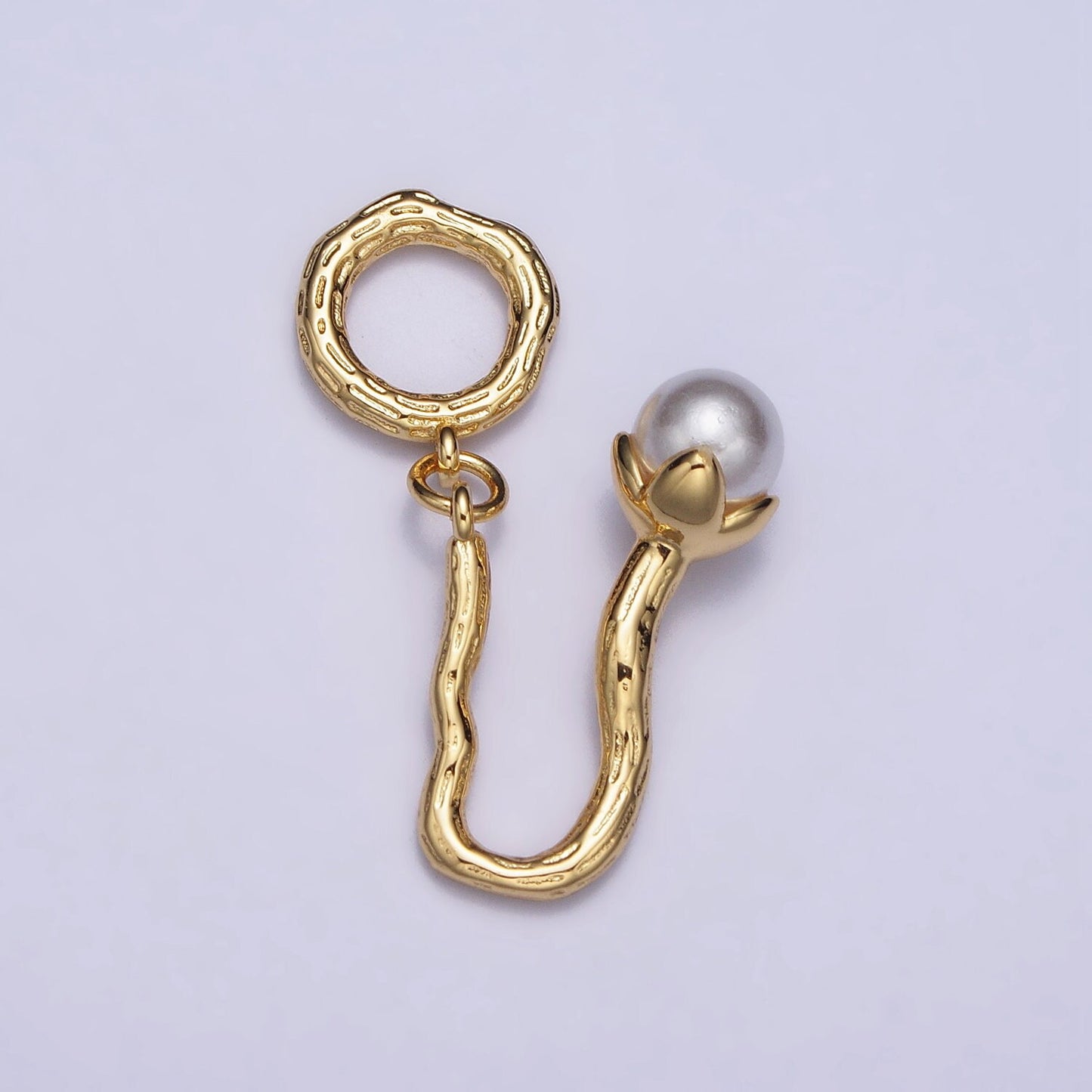 Dangle Charm Necklace with Pearl Flower Buds For Necklace Component AC1057