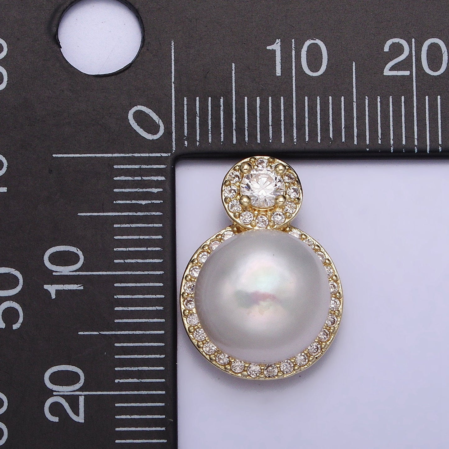 Minimalist Round Pave Genuine Shell Pearl Pendant Minimalist Bridal Wedding Jewelry, Micropave CZ Pearl Pendant For DIY Jewerly Making aa412