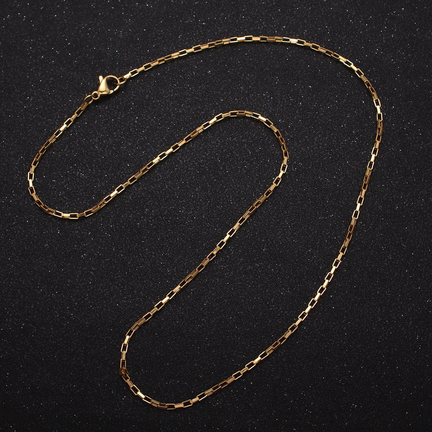 17.7 Inch Stainless Steel Paperclip Finished Unisex Chain, Ready to Wear Stainless Tiny link Chain for Necklace component Supply WA1696