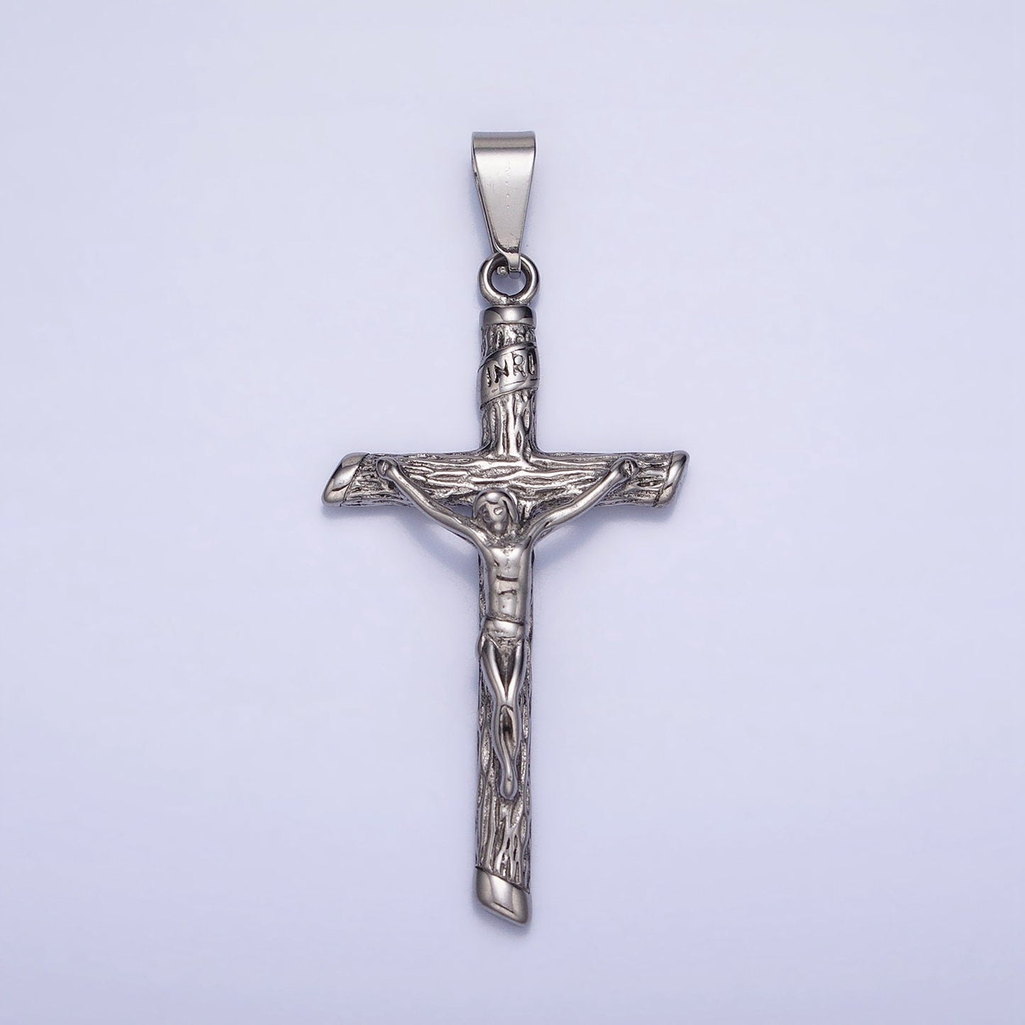 Men Cross Charm Stainless Steel Crucifix Charm in Gold Silver Color Religious Heavy Hard Pendant Lead Nickel Free Tarnish Free | J812