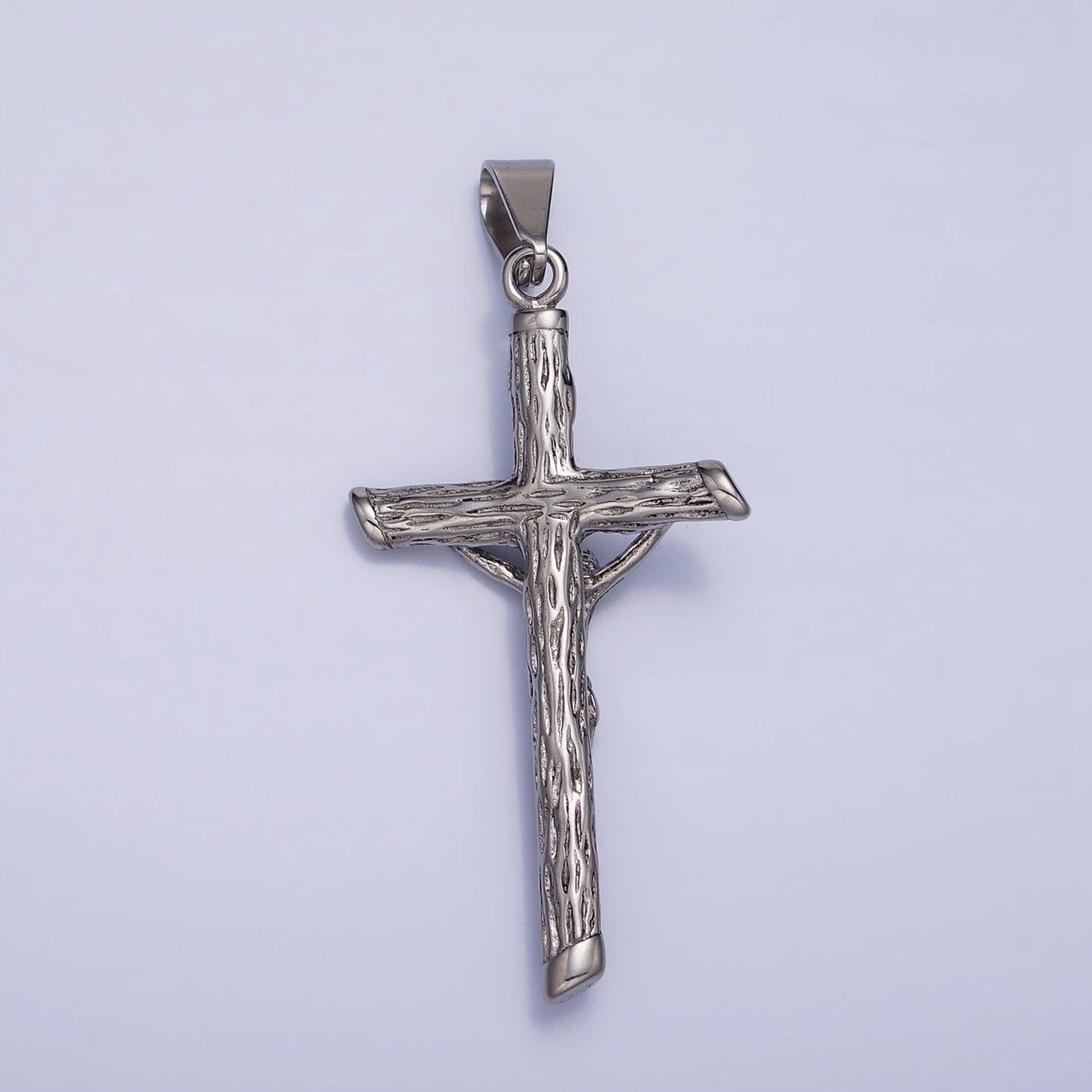 Men Cross Charm Stainless Steel Crucifix Charm in Gold Silver Color Religious Heavy Hard Pendant Lead Nickel Free Tarnish Free | J812