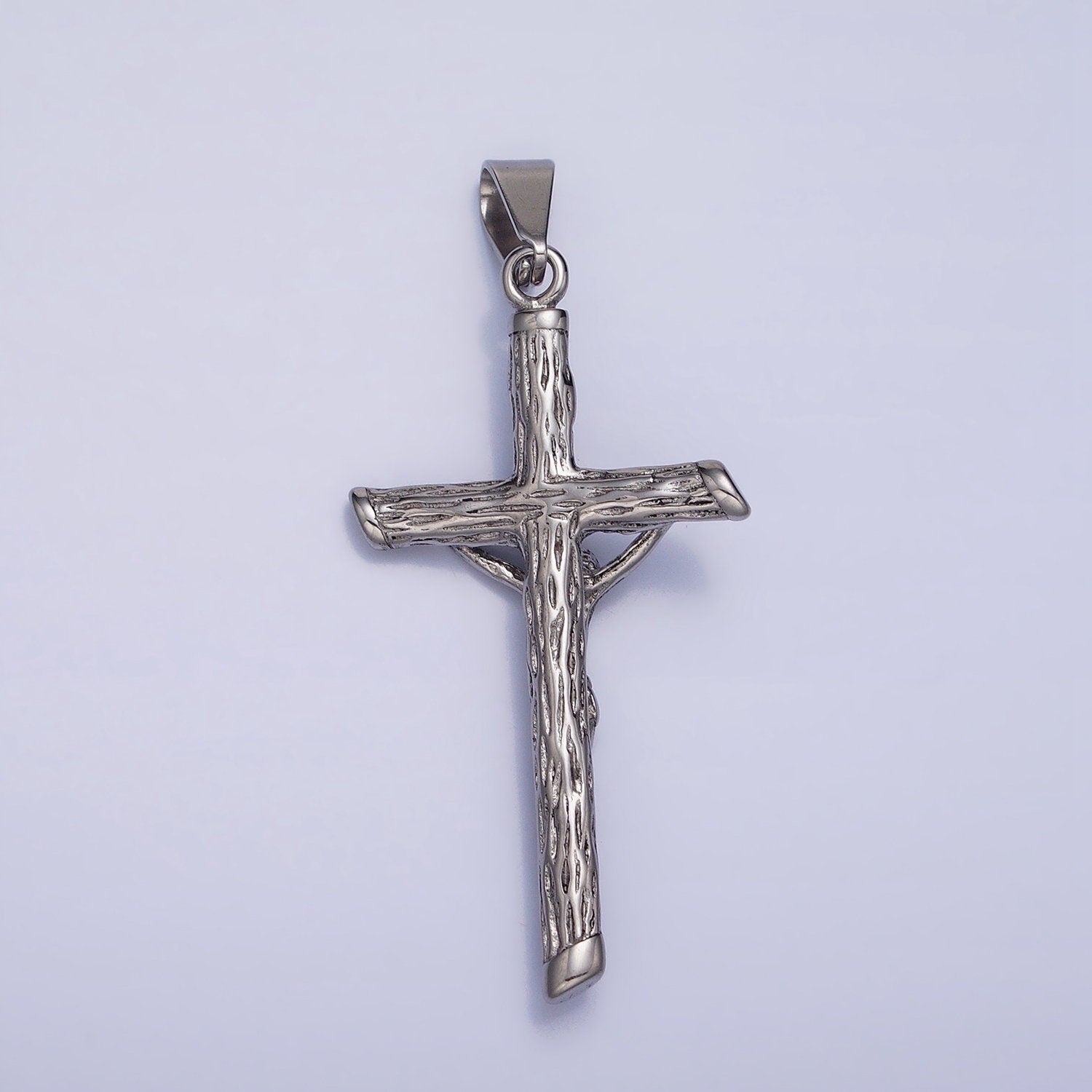 Men Cross Charm Stainless Steel Crucifix Charm in Gold Silver Color Religious Heavy Hard Pendant Lead Nickel Free Tarnish Free | J812