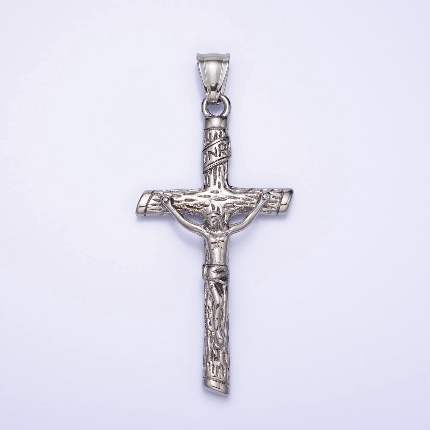 Men Cross Charm Stainless Steel Crucifix Charm in Gold Silver Color Religious Heavy Hard Pendant Lead Nickel Free Tarnish Free |