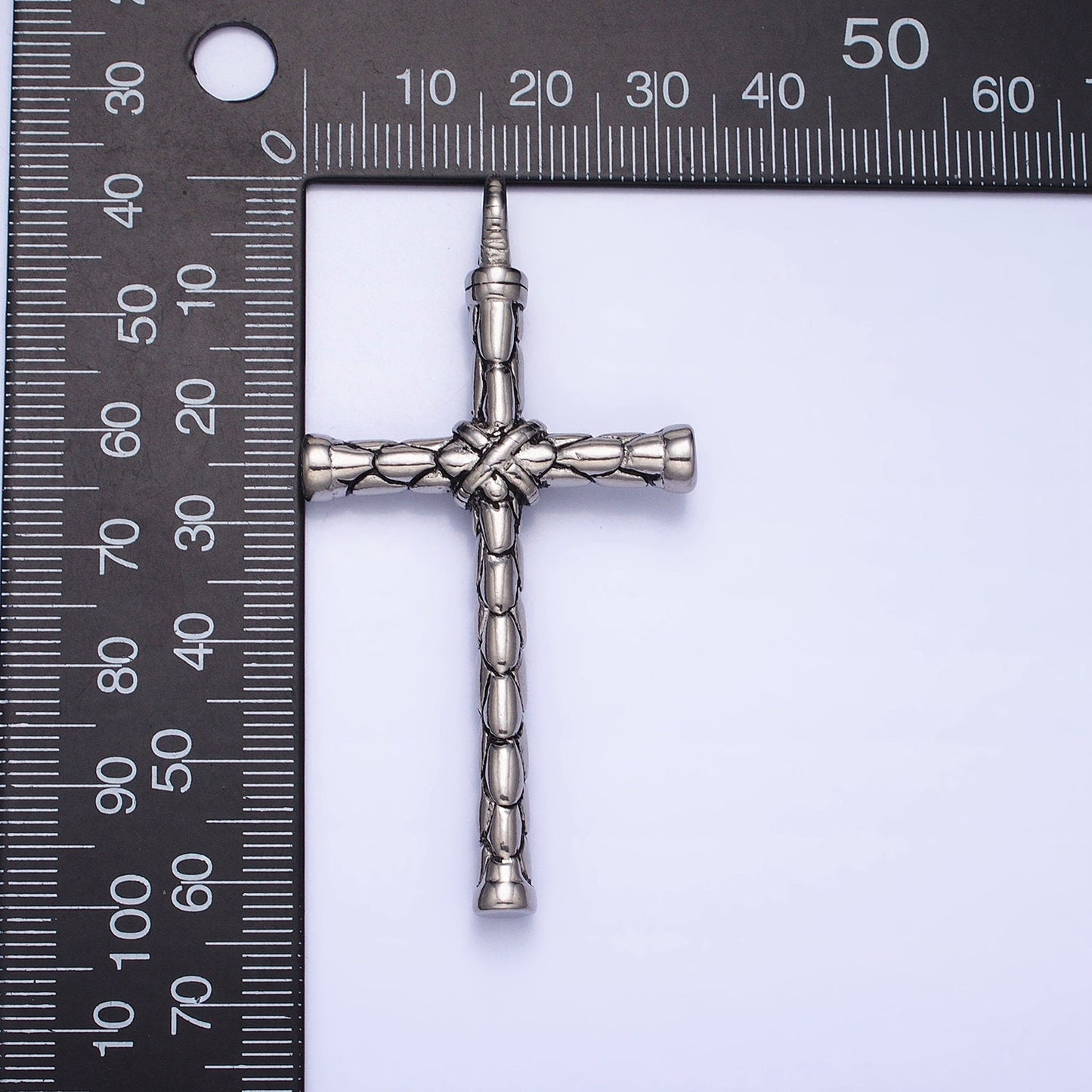 Men Cross Charm Stainless Steel Dangle Charm in Gold Silver Color Religious Heavy Hard Pendant Lead Nickel Free Tarnish Free | P-1143