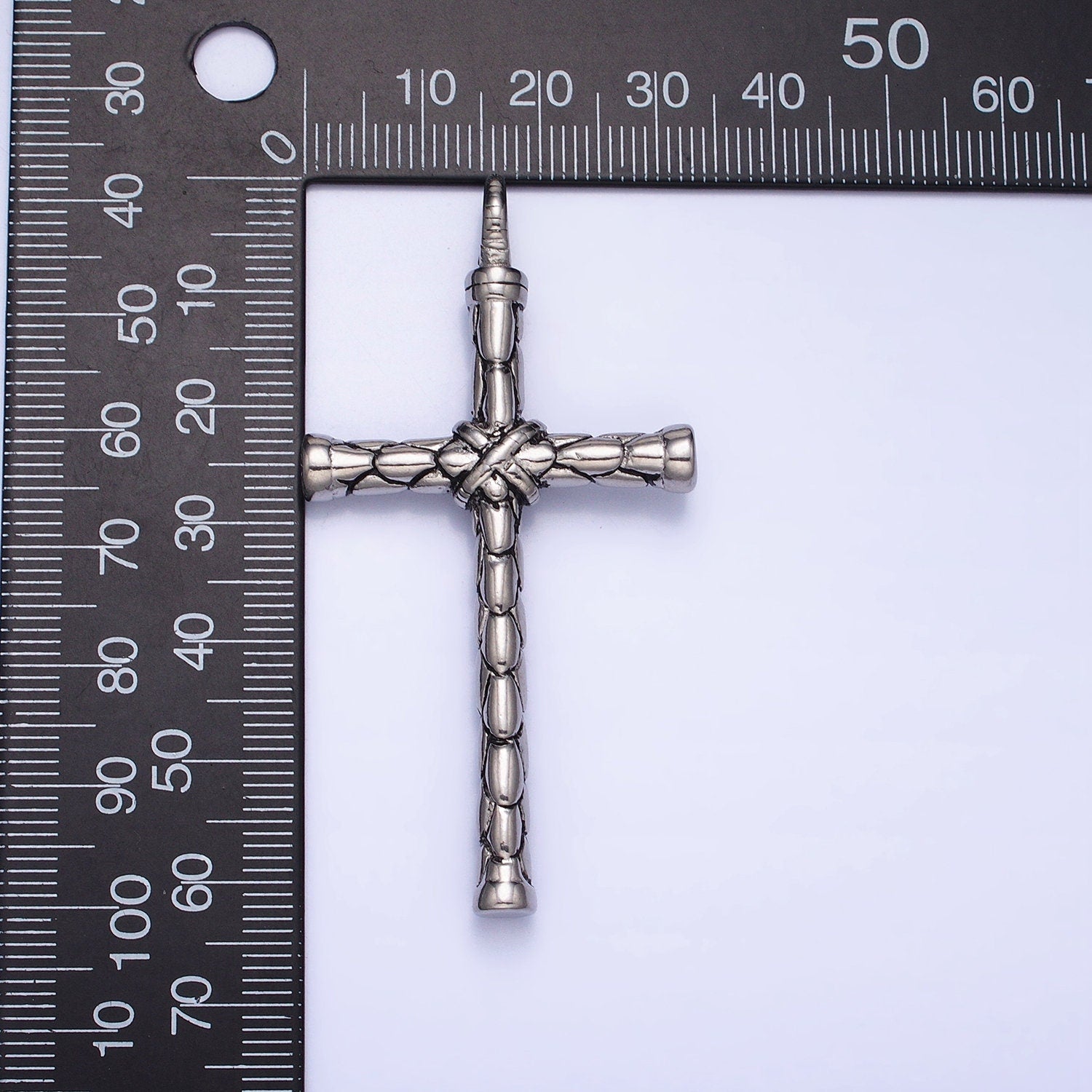 Men Cross Charm Stainless Steel Dangle Charm in Gold Silver Color Religious Heavy Hard Pendant Lead Nickel Free Tarnish Free | P-1143