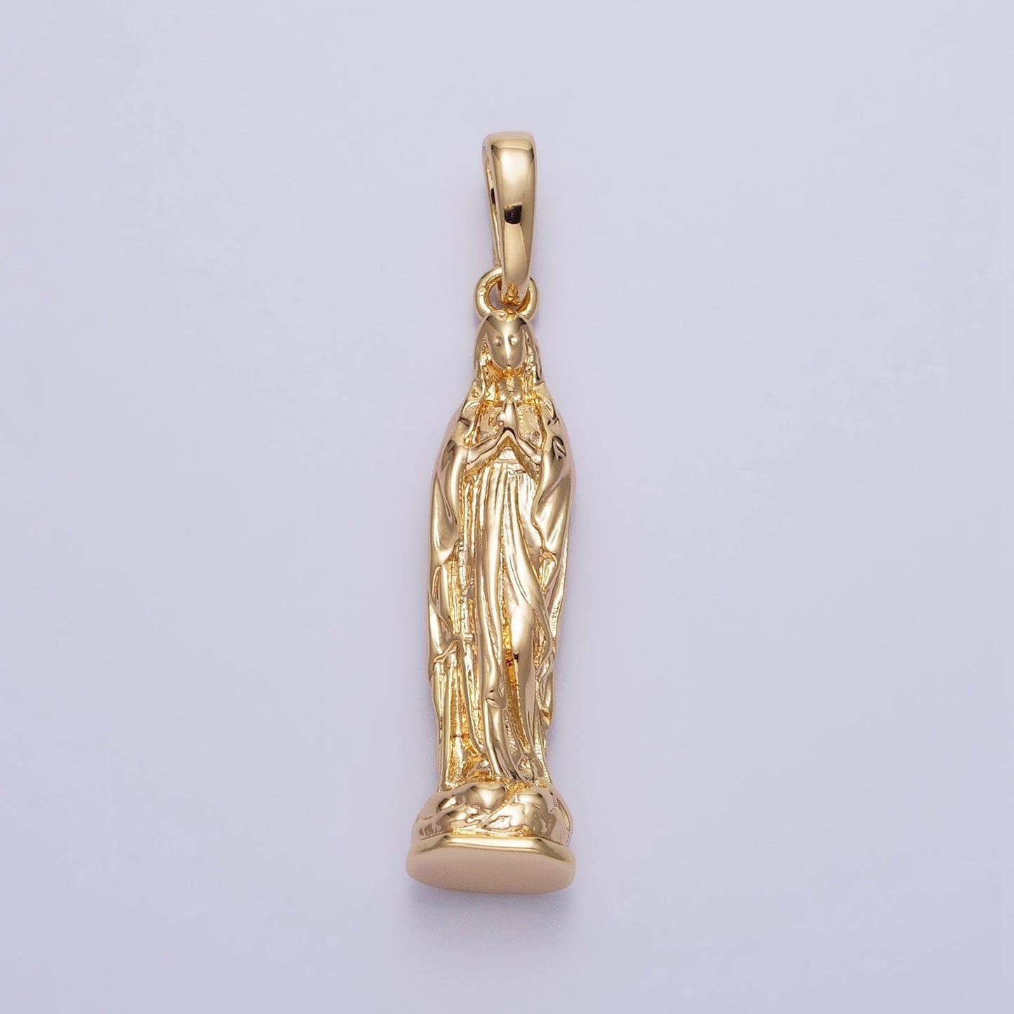 Gold, Silver Praying Mother Virgin Mary Charm Statue Religious Pendant | AA217 AA218