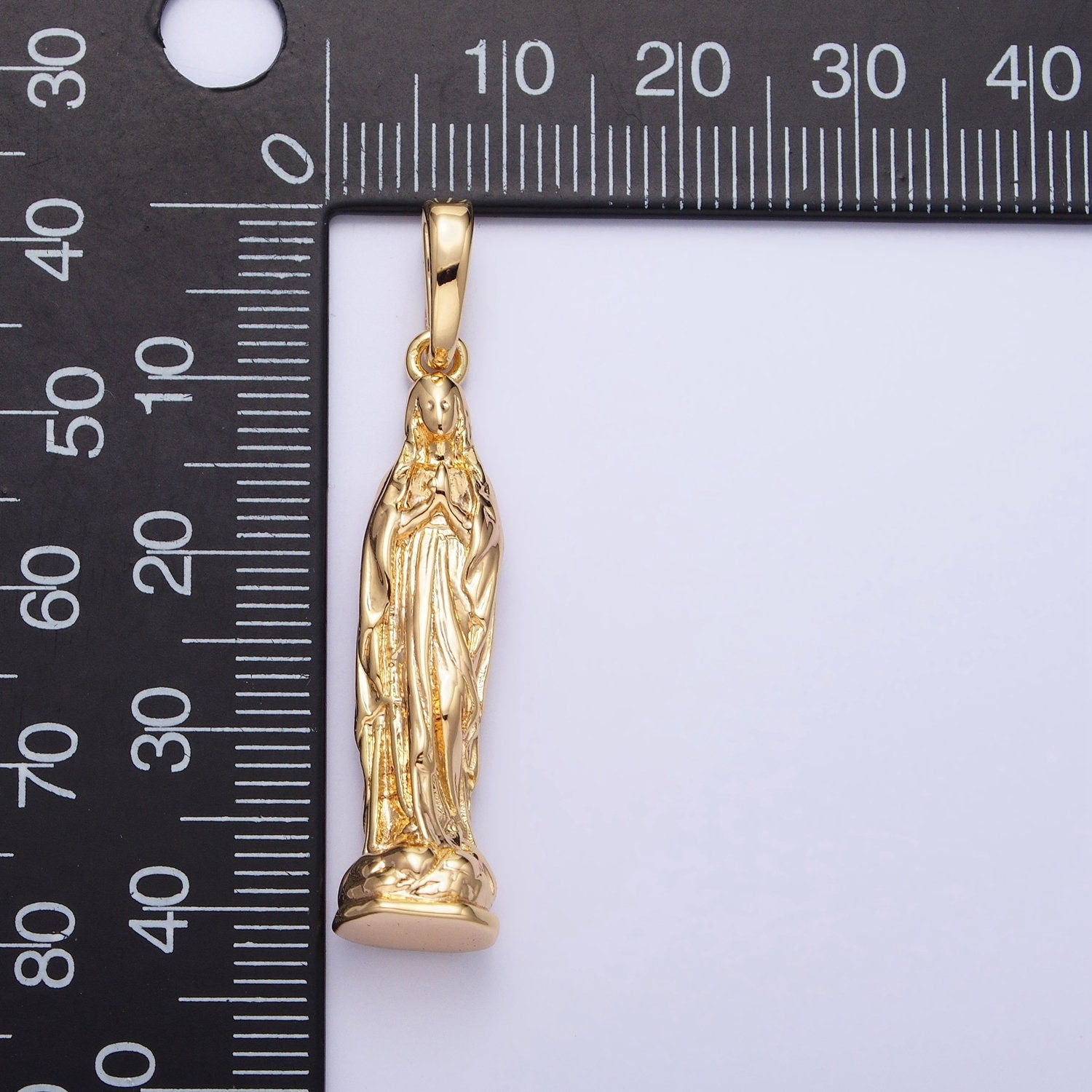Gold, Silver Praying Mother Virgin Mary Charm Statue Religious Pendant | AA217 AA218