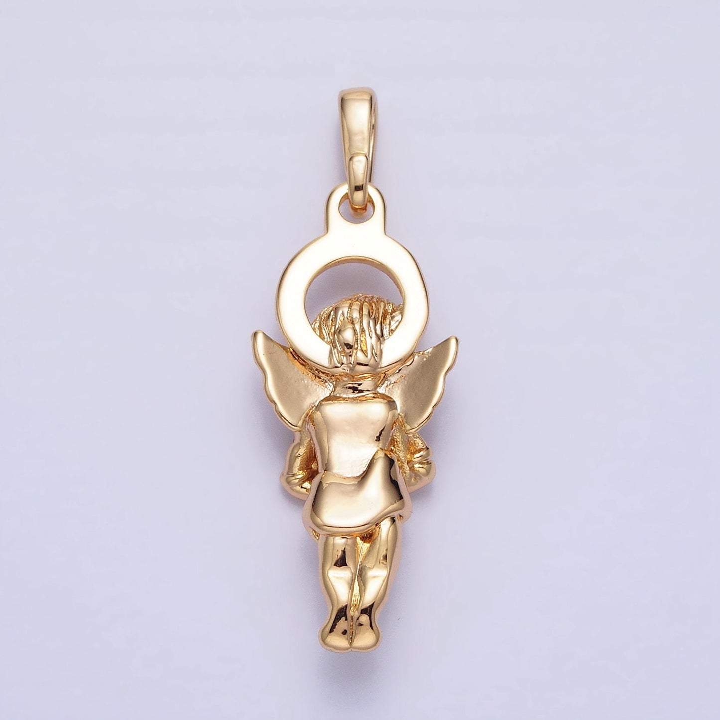 16K Gold Fill Guardian Angel Charm Cherub Pendant Baby Angel Charm Pendant for Protection Pendant DIY Jewelry Making Supply AA303