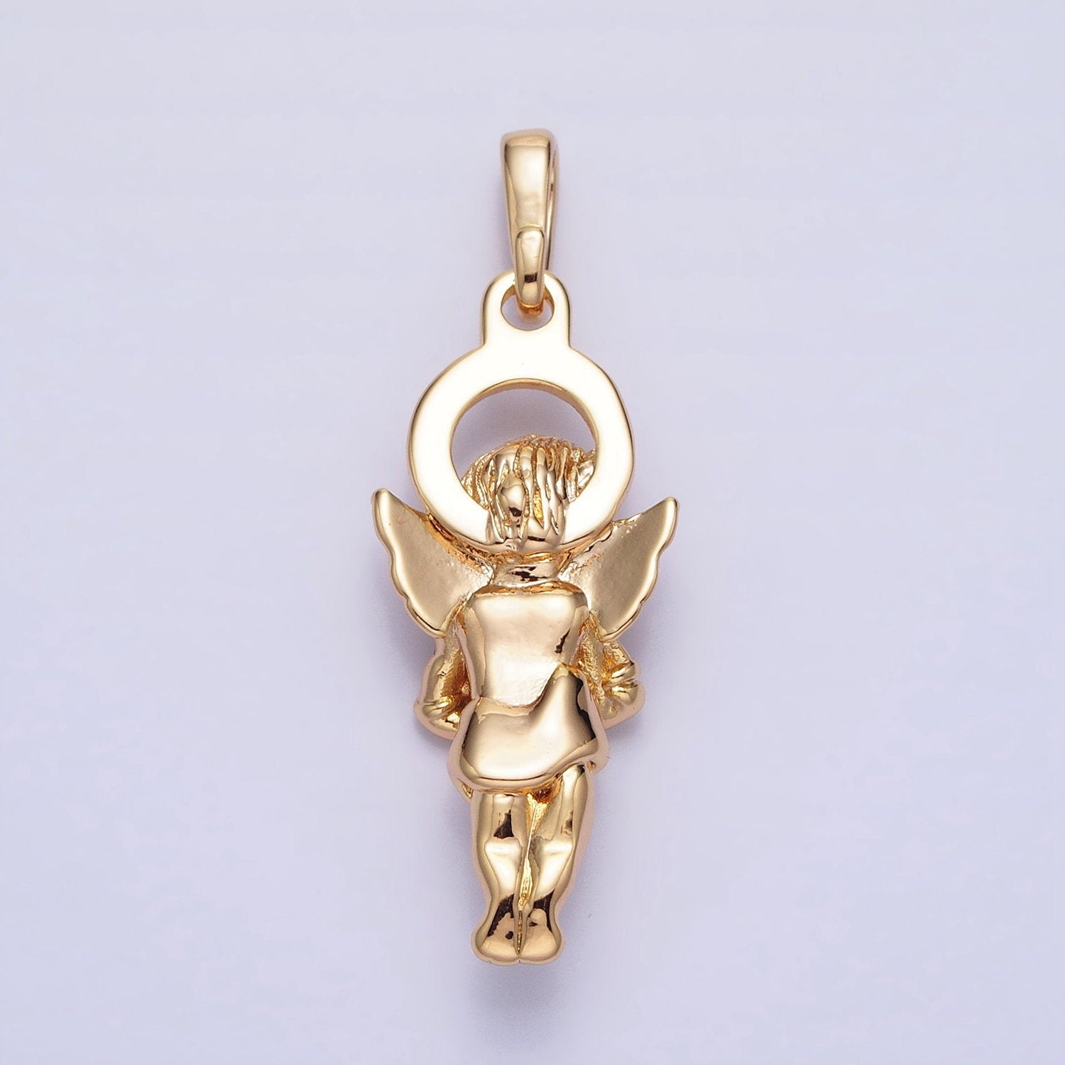 16K Gold Fill Guardian Angel Charm Cherub Pendant Baby Angel Charm Pendant for Protection Pendant DIY Jewelry Making Supply AA303