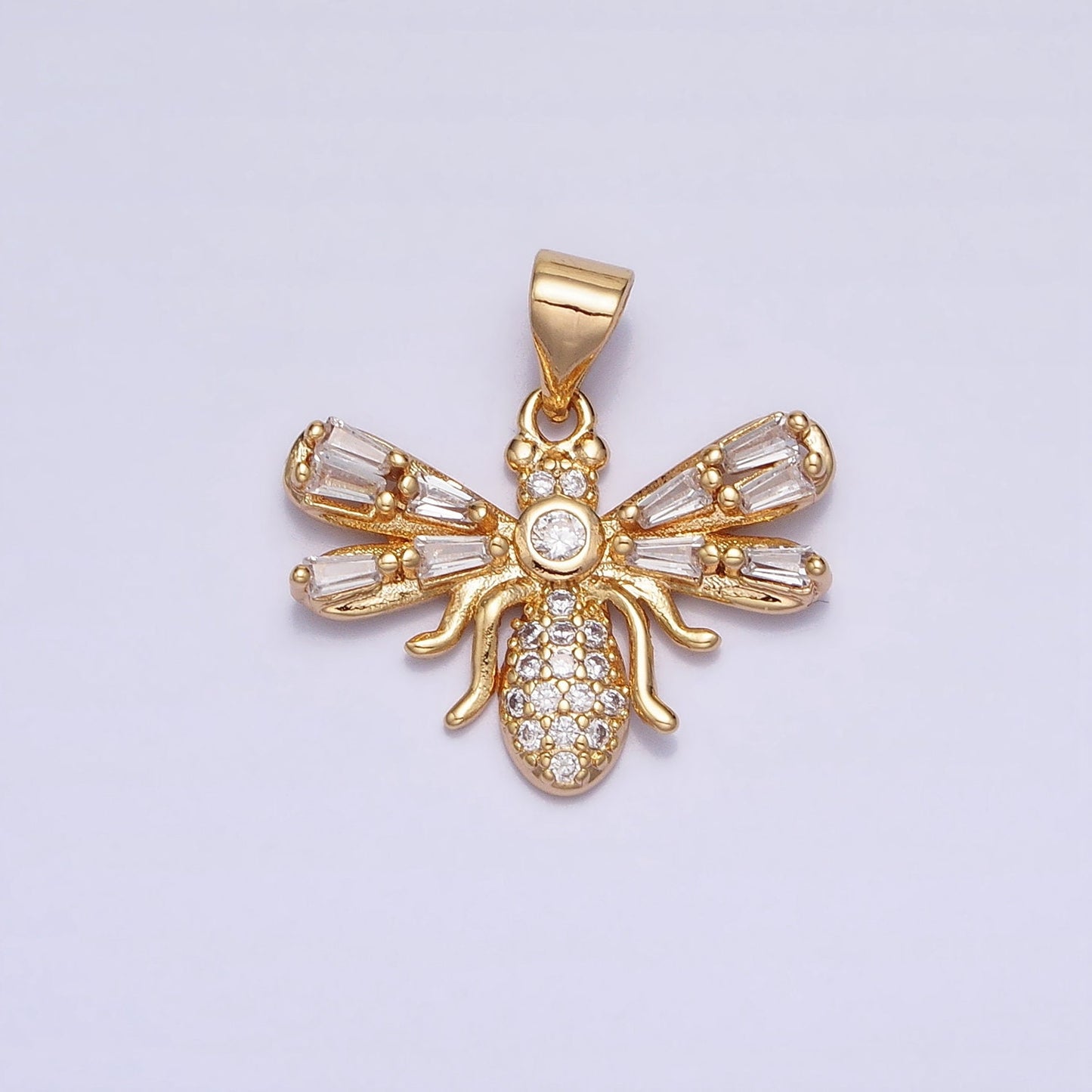 16K Gold Filled Fly Charm Insect Pendant Spirit Animal Micro Pave Mosquito Charm Pendant AA382 AA383